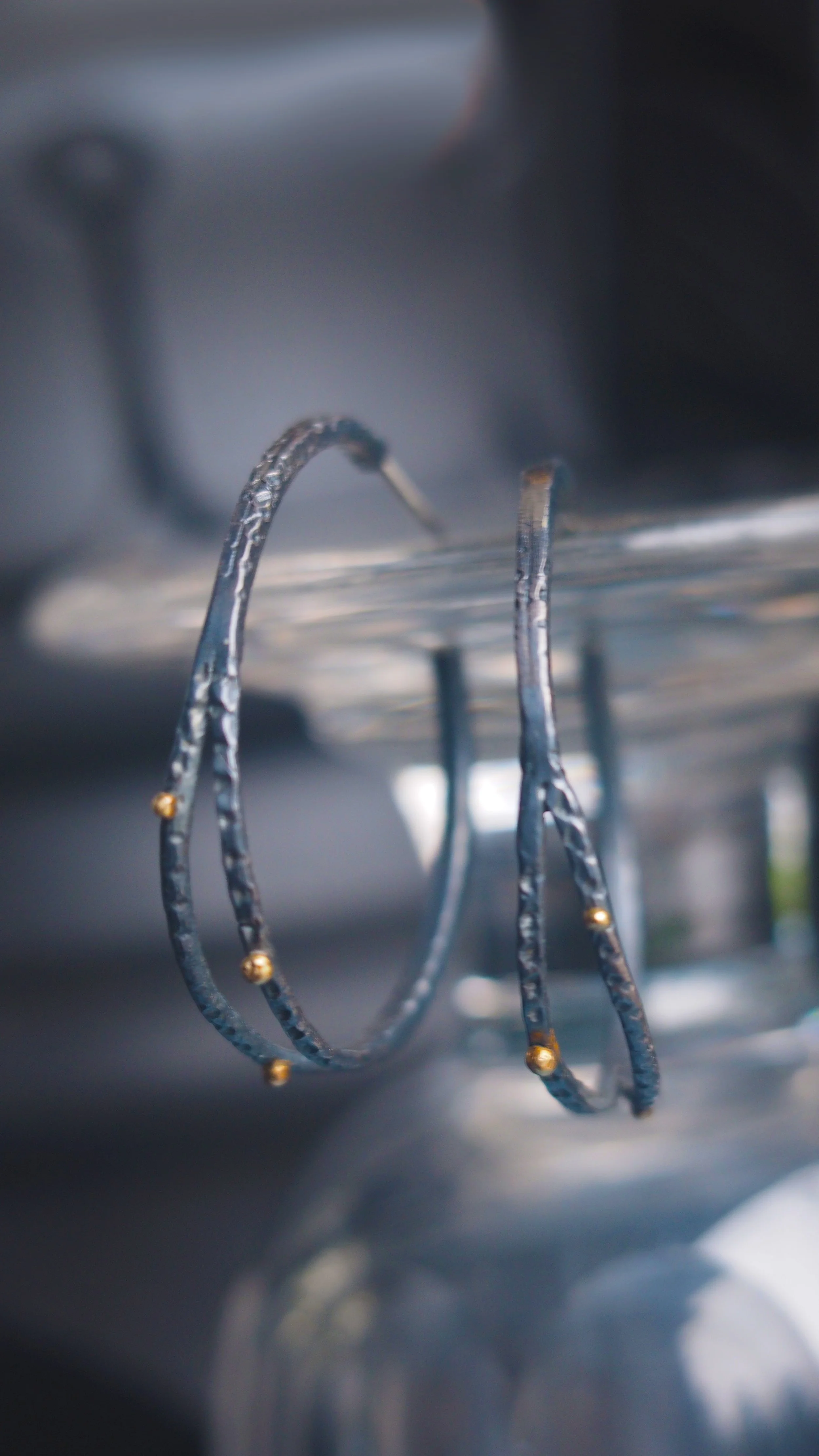 Tryamon hoop earrings by Georgie Brooks sterling silver and gold