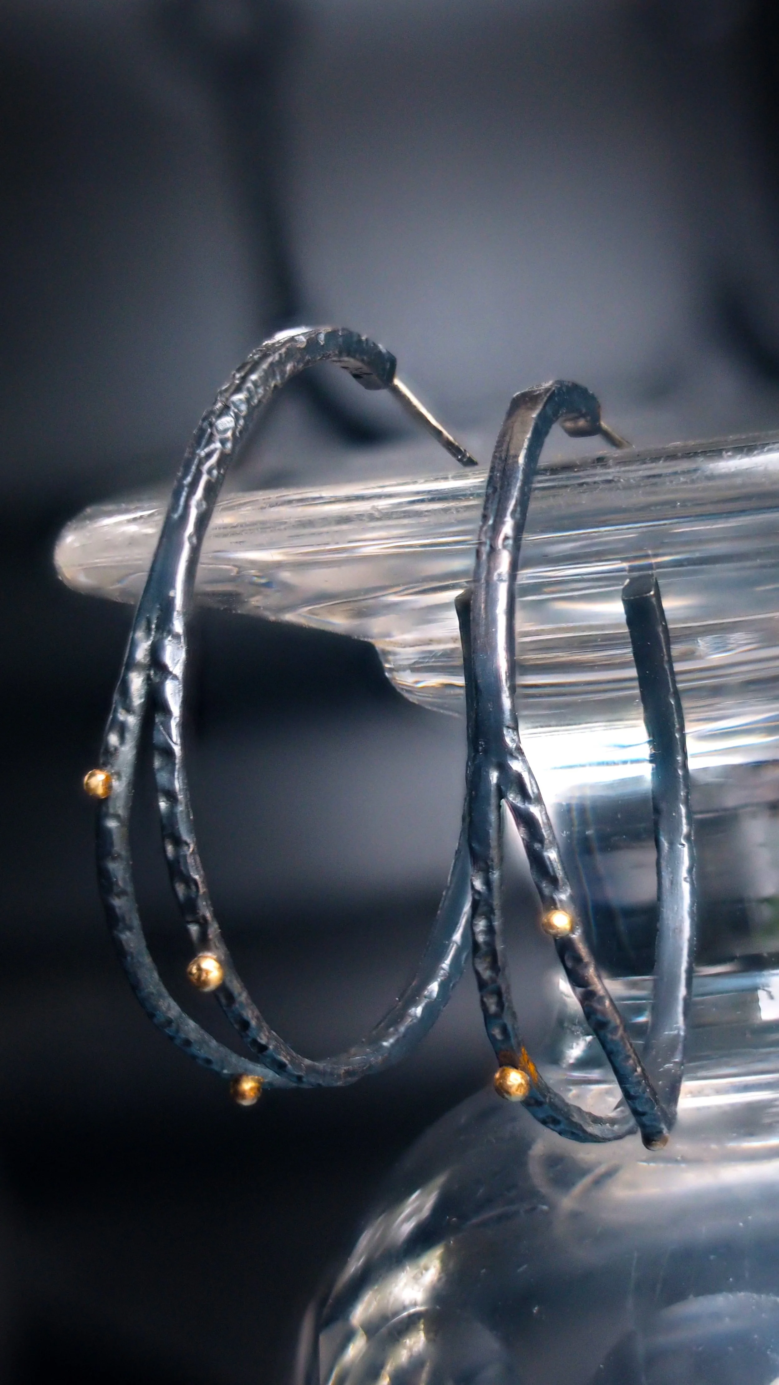 Tryamon hoop earrings by Georgie Brooks sterling silver and gold