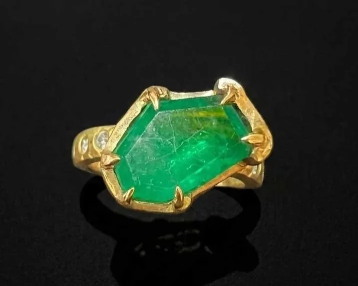 Repurposed gemstones and recycled gold
