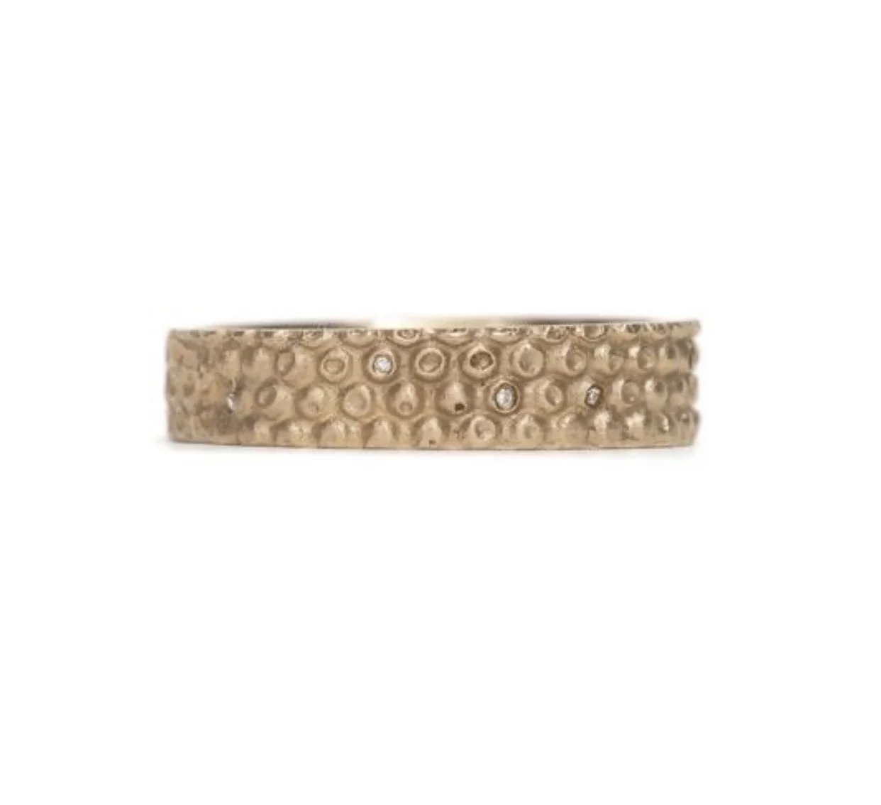 9ct yellow gold ring with diamonds hand made by georgie brooks