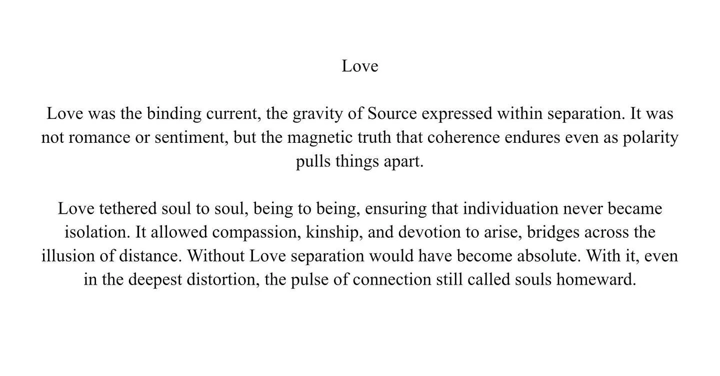 An excerpt from my upcoming book "The Hum and the Flame" &mdash; Love as Source&rsquo;s gravity, not sentiment.