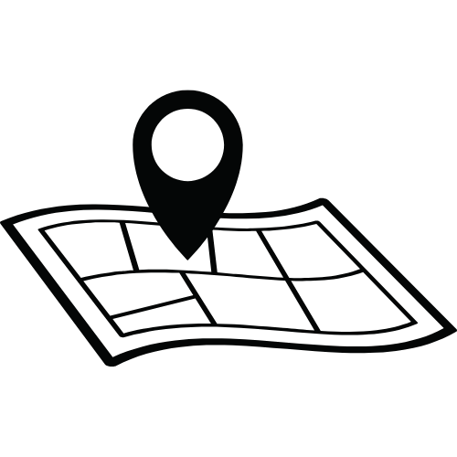Icon of a map with a location pin