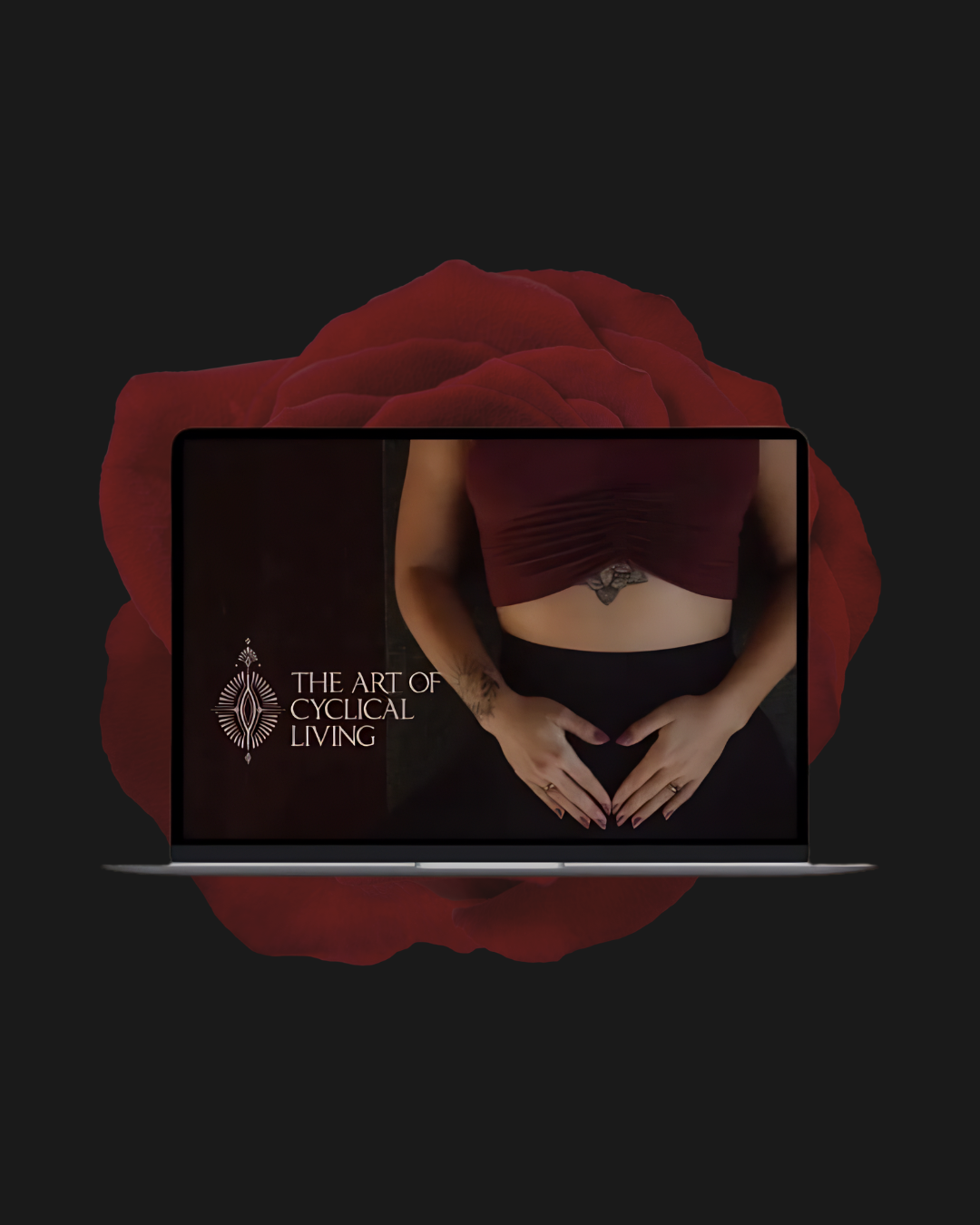 Picture of The Art of Cyclical Living website on a MacBook screen