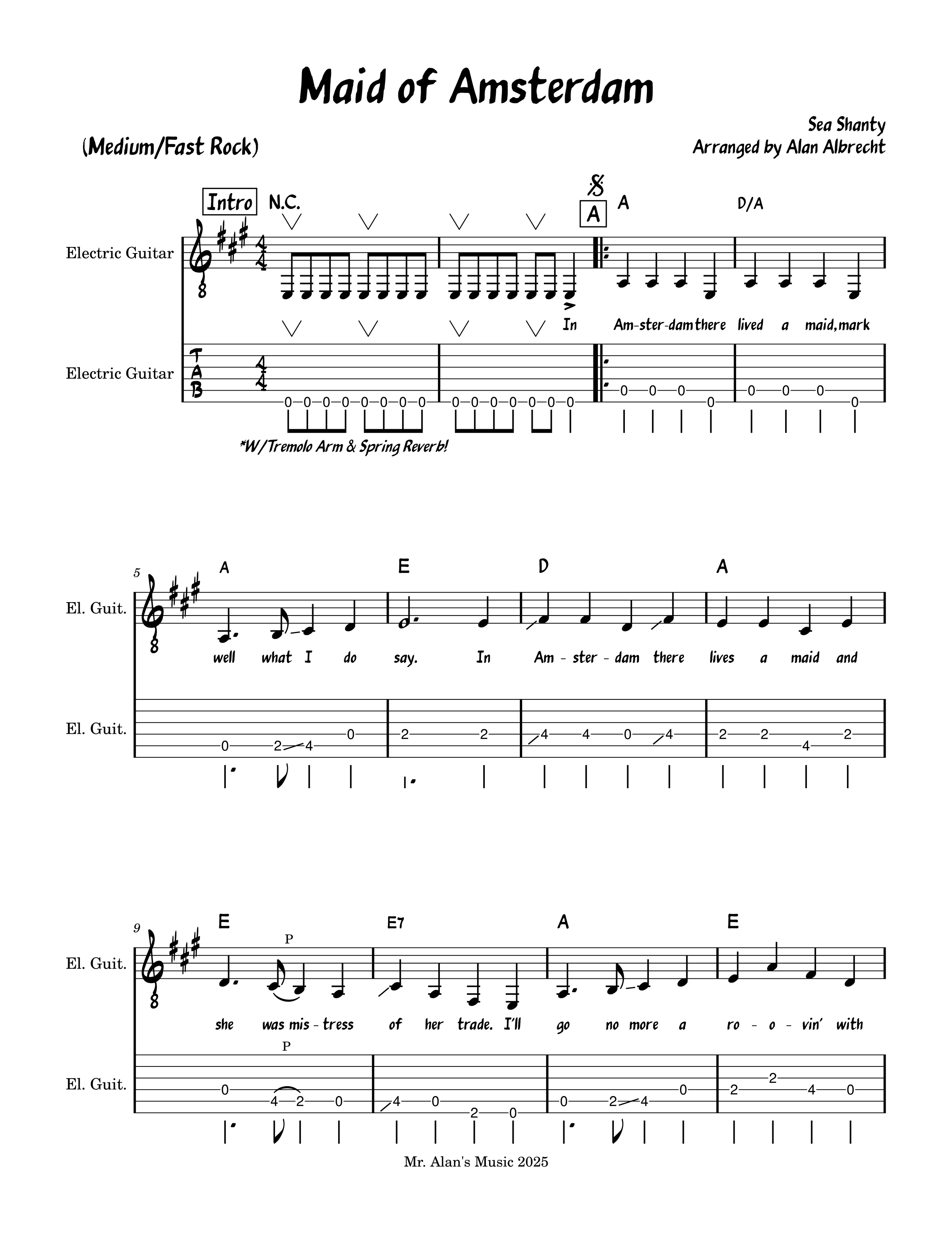 The Maid of Amsterdam Sheet Music (Solo Guitar)