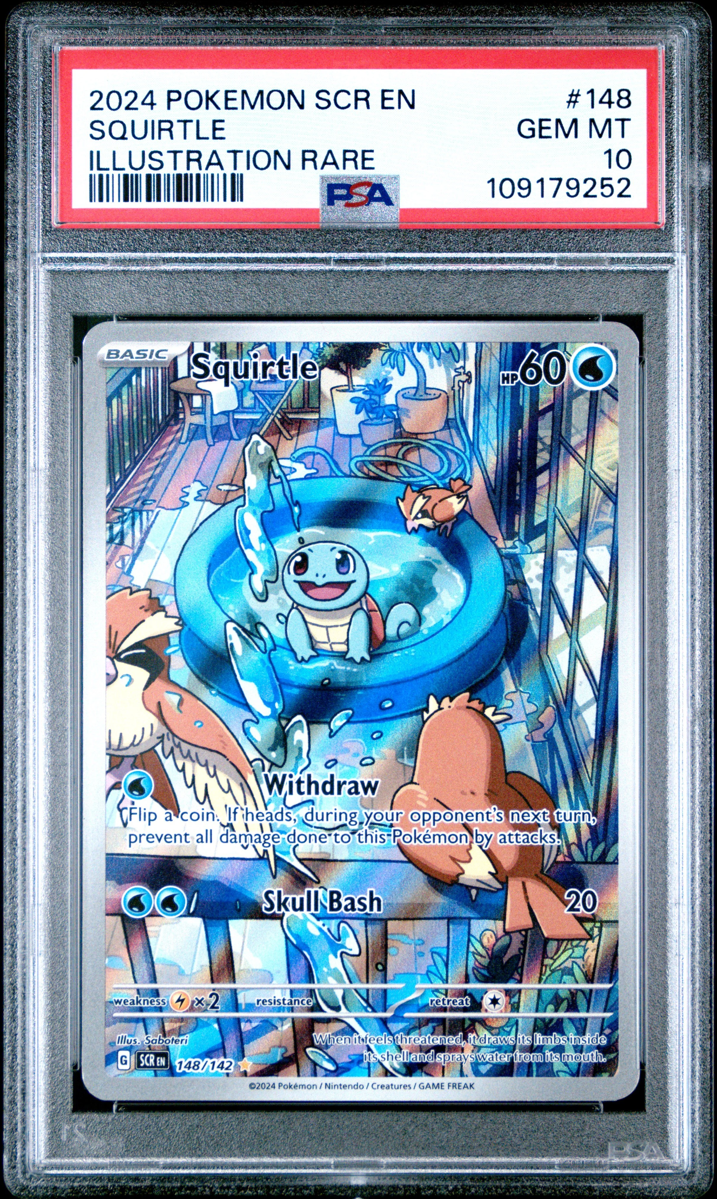 PSA 10 - 2024 POKEMON SCR EN-STELLAR CROWN | ILLUSTRATION RARE #148 SQUIRTLE