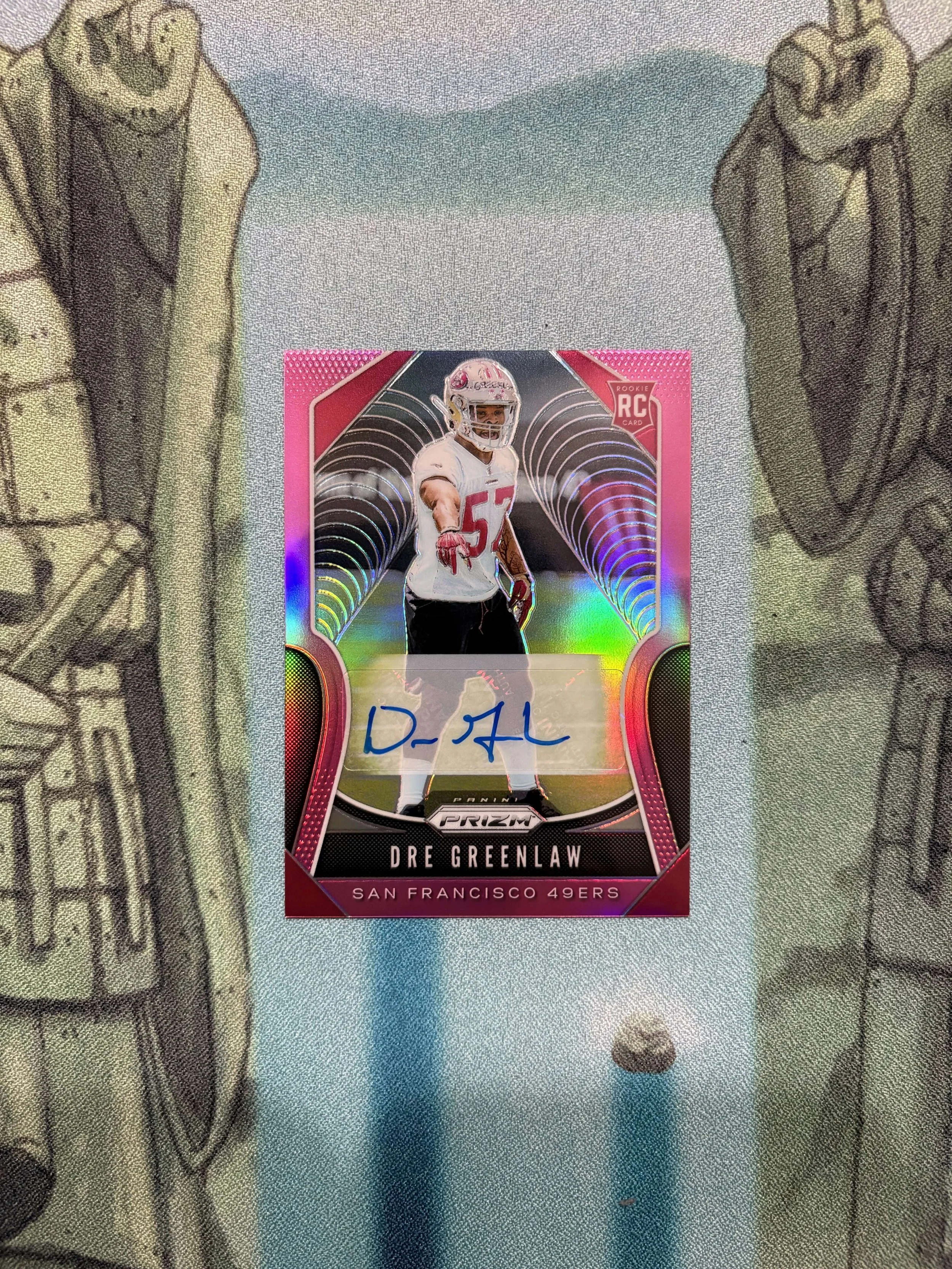 Dre Greenlaw 2019 Prizm #384 Rookie Autographs - Pink MINT