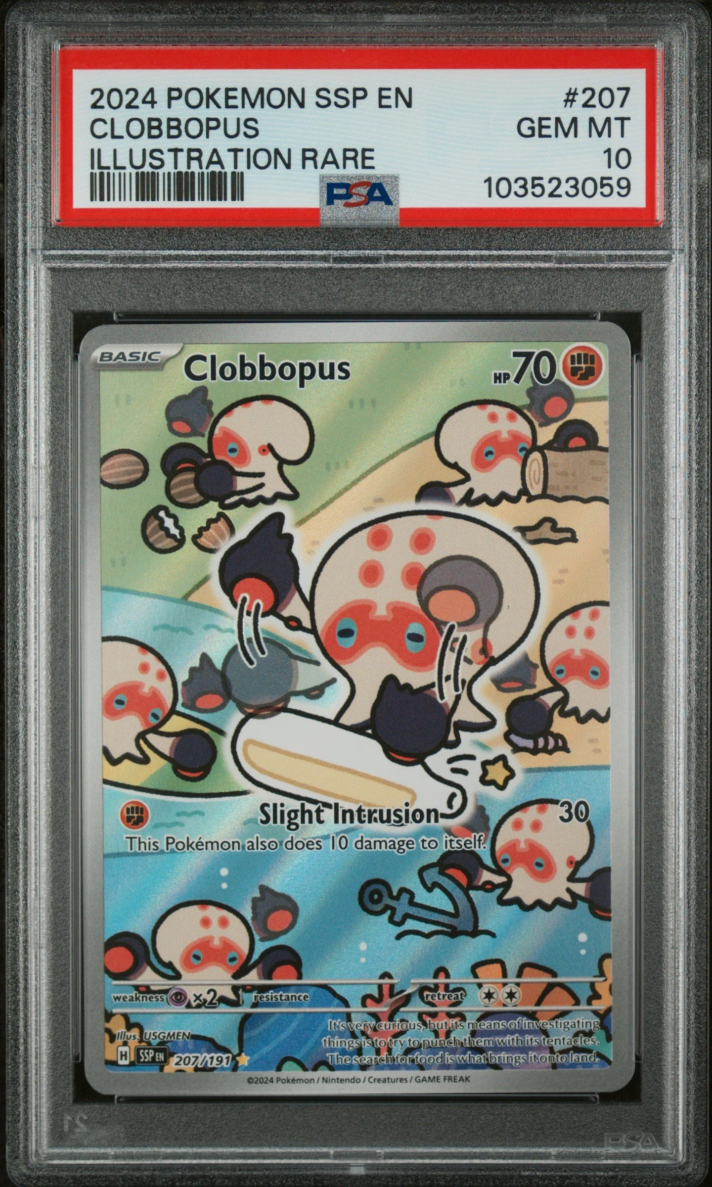 (PSA 10) 2024 POKEMON SSP ENGLISH - SURGING SPARKS #207 CLOBBOPUS ILLUSTRATION RARE IR