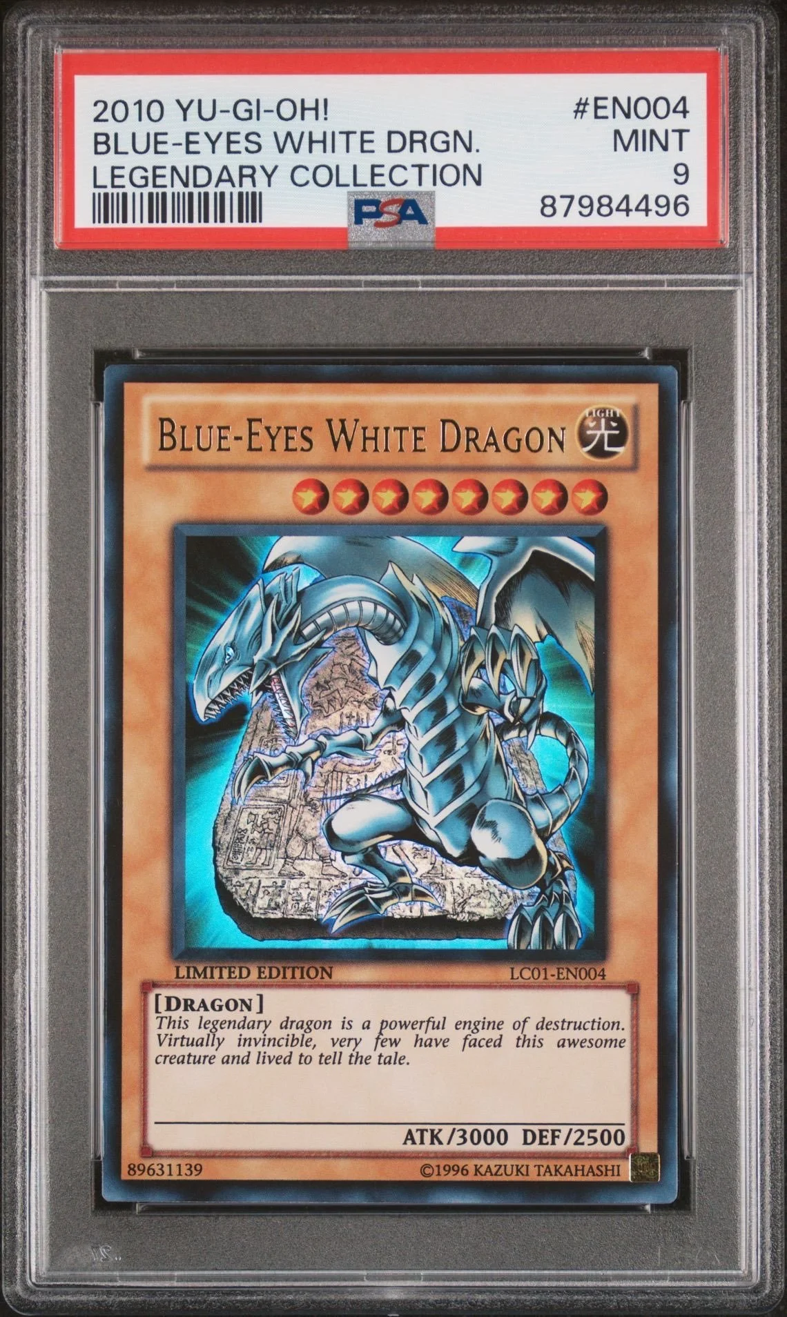 PSA 9 2010 YU-GI-OH! LEGENDARY COLLECTION #EN004 BLUE-EYES WHITE DRAGON