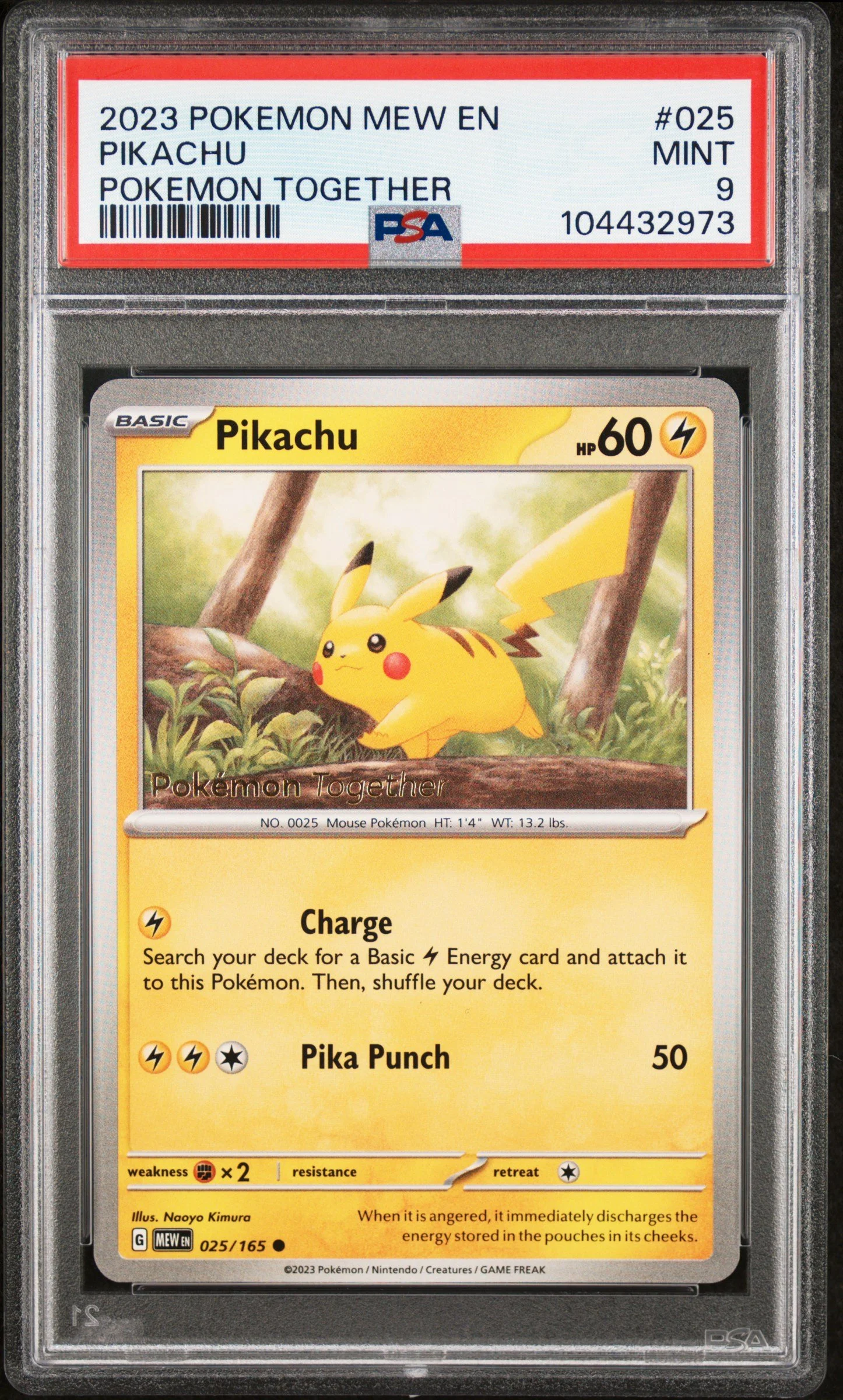 2023 POKEMON MEW EN-151 POKEMON TOGETHER #025 PIKACHU PSA 9