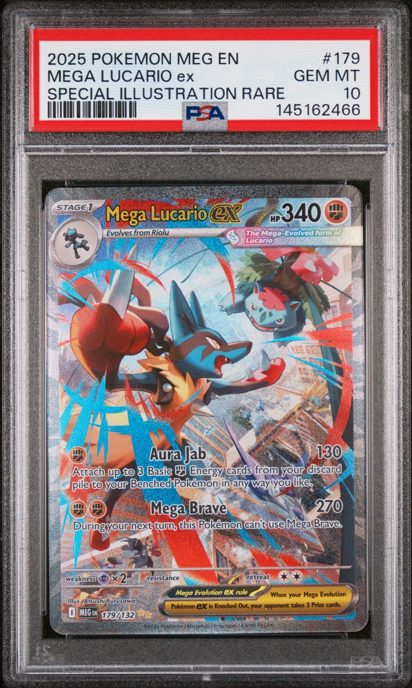 PSA 10 - 2025 POKEMON MEG EN-MEGA EVOLUTION | SPECIAL ILLUSTRATION RARE #179 MEGA LUCARIO EX