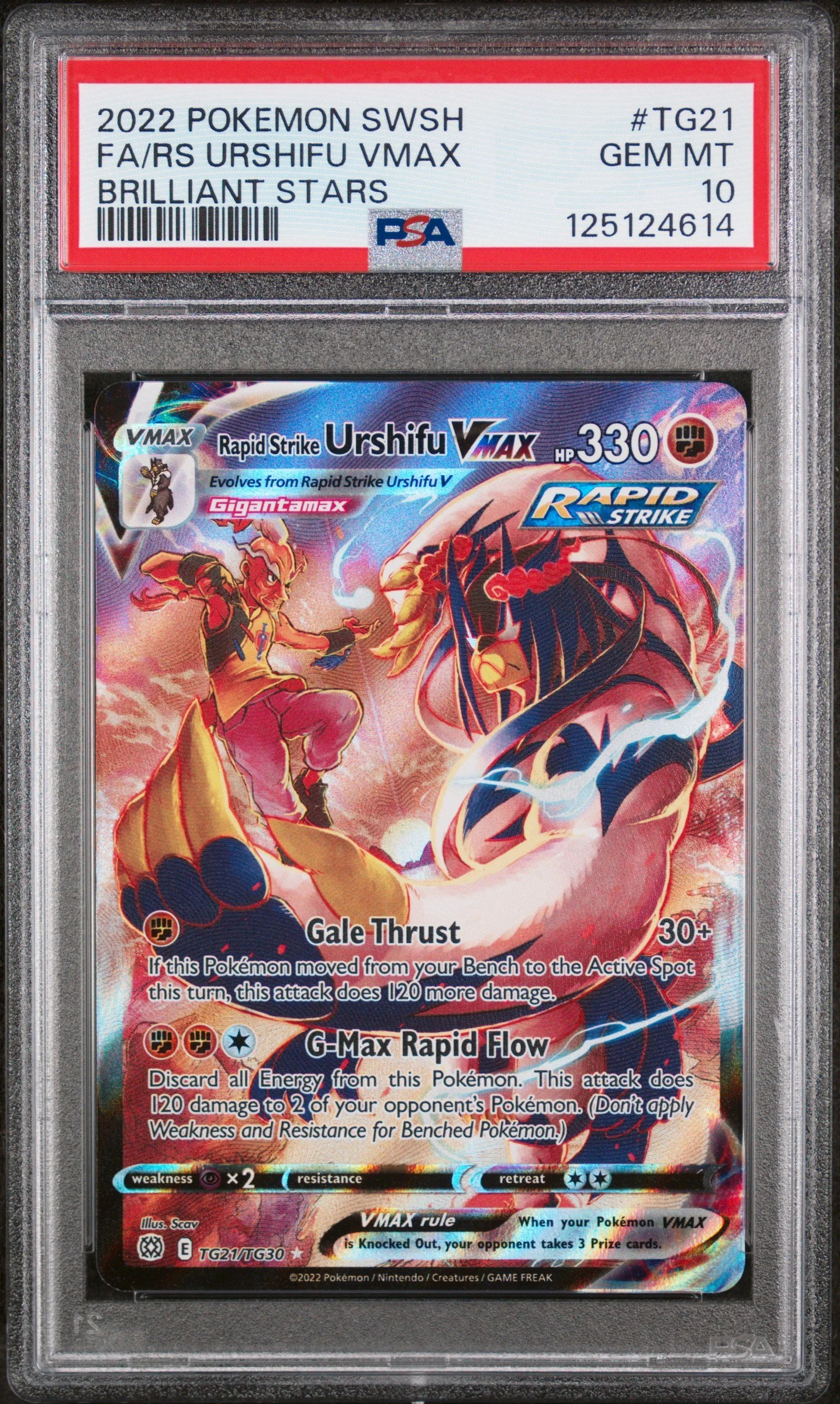 PSA 10 - 2022 POKEMON SWORD & SHIELD BRILLIANT STARS #TG21 FULL ART/RAPID STRIKE URSHIFU VMAX