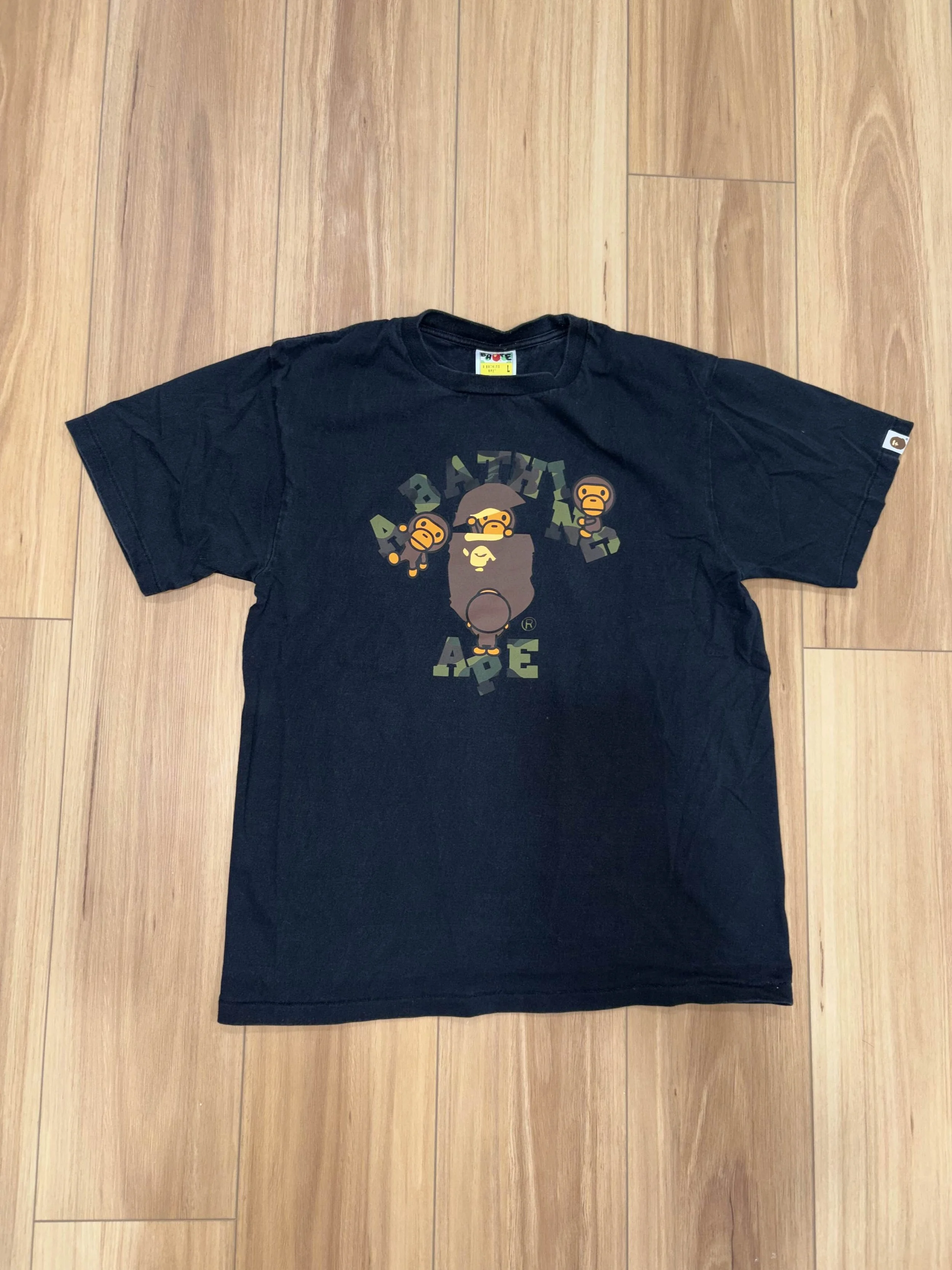 (Pre-Owned) BAPE 1st Camo College Baby Milo Tee (SS21) Size Large