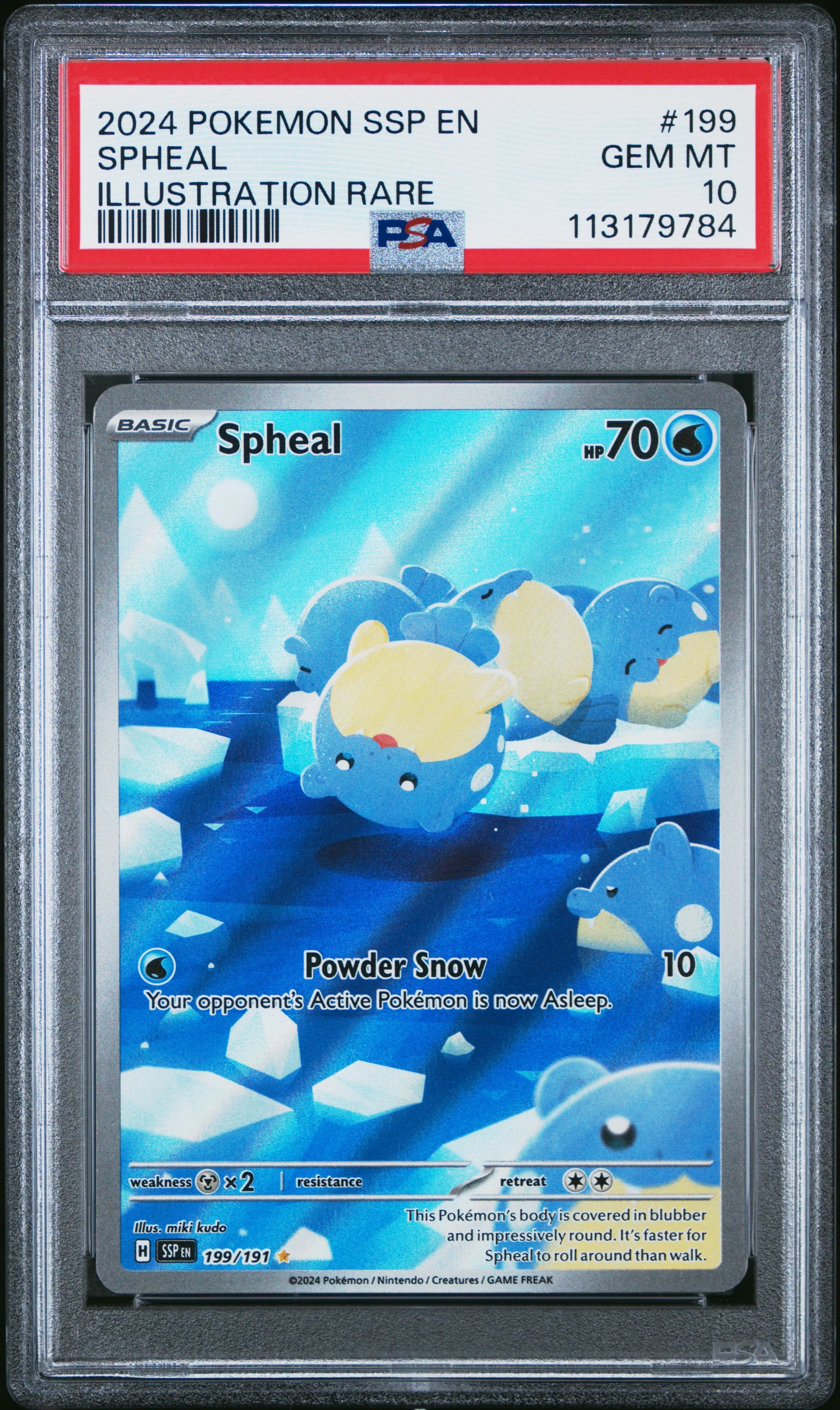 PSA 10 - 2024 POKEMON SSP EN-SURGING SPARKS | ILLUSTRATION RARE #199 SPHEAL