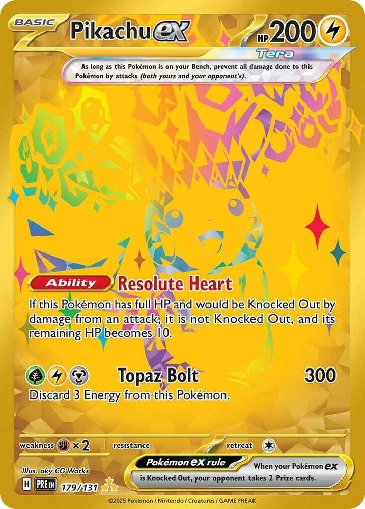 Prismatic Evolutions Pikachu EX Pokemon TCG Hyper Rare 179/131 NM