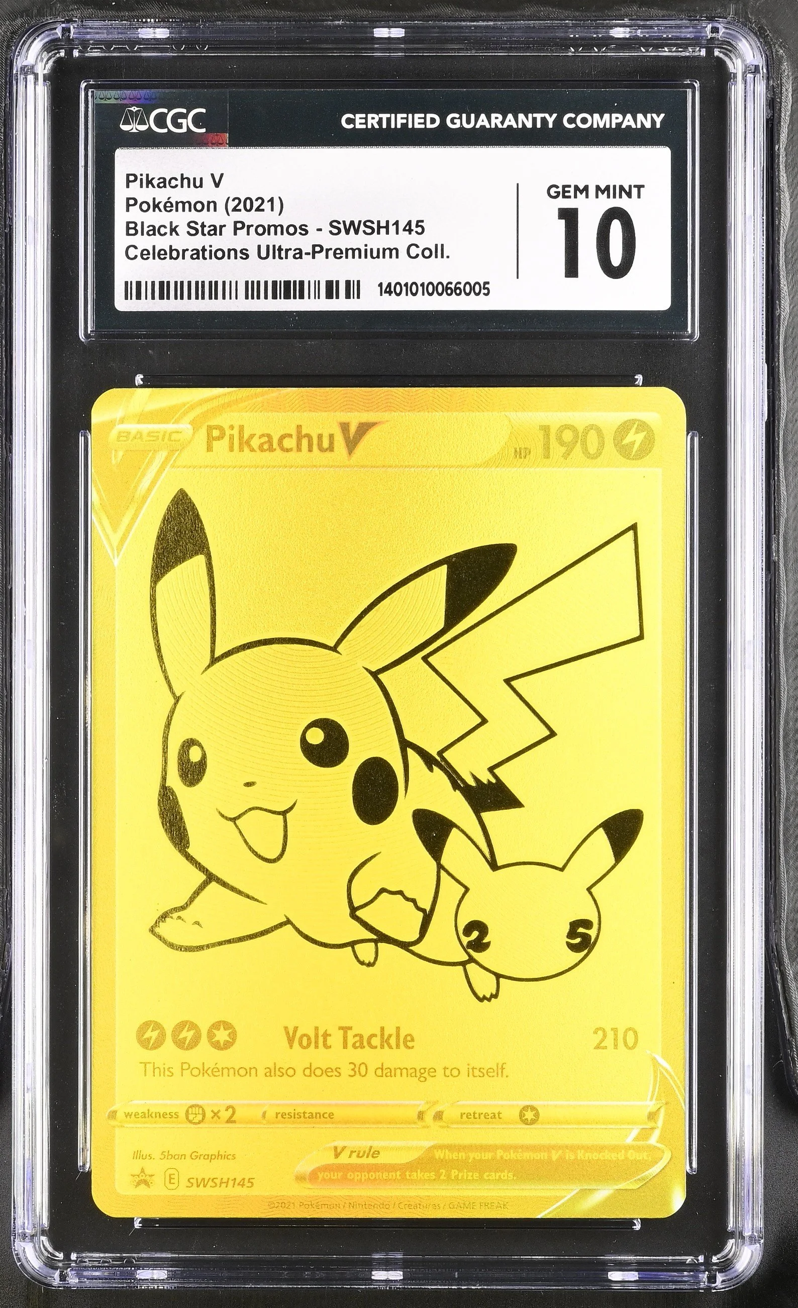 CGC 10 - 2021 Pikachu V SWSH 145 Celebrations UPC Ultra Premium Collection Black Star Promo