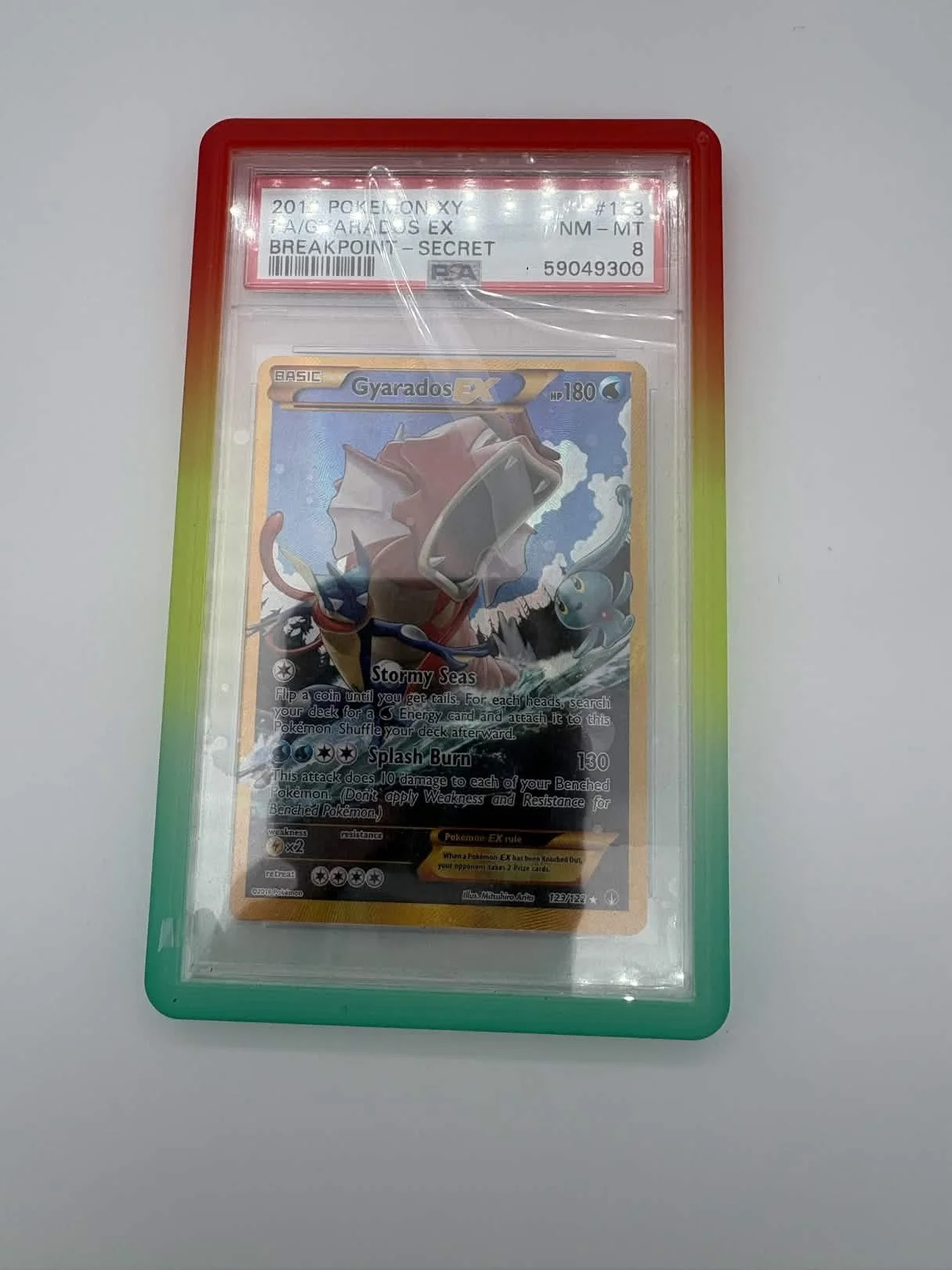 PSA 8 2016 POKEMON XY BREAKPOINT | SECRET #123 FULL ART/GYARADOS EX