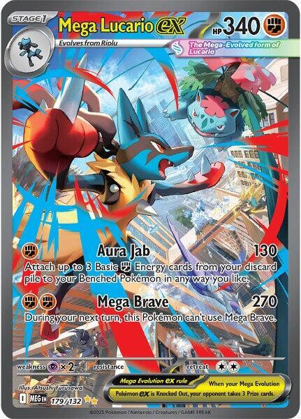 2025 Pokemon Mega Evolution Lucario ex Special Illustration Rare #179/132 NM