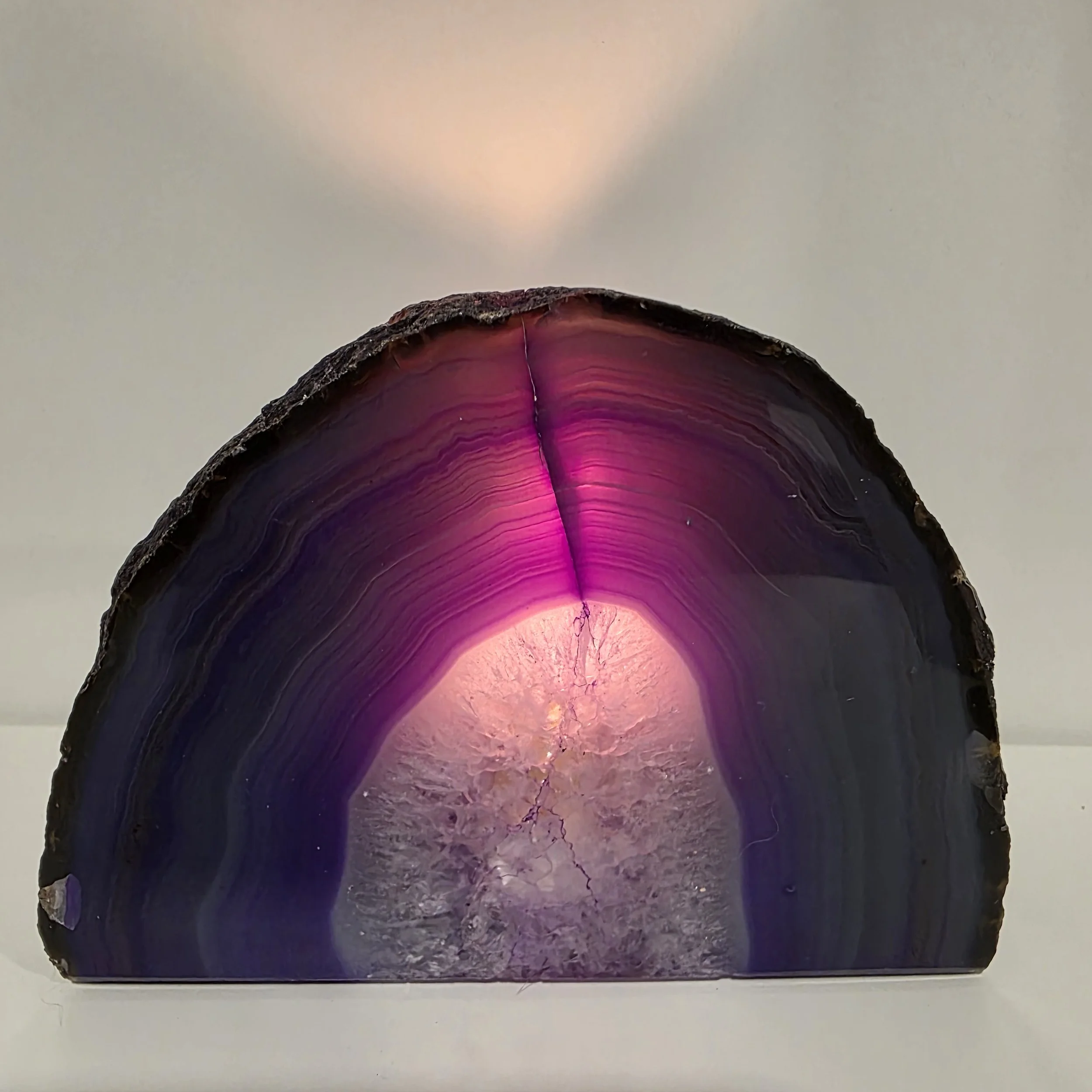 purple dyed agate candle holder