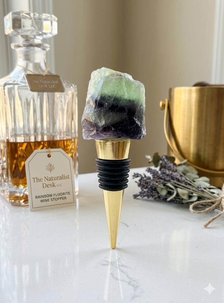 rainbow fluorite wine bottle stopper.jpg