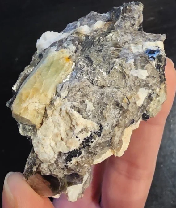 Beryl with Mica on Smokey Quartz and Feldspar