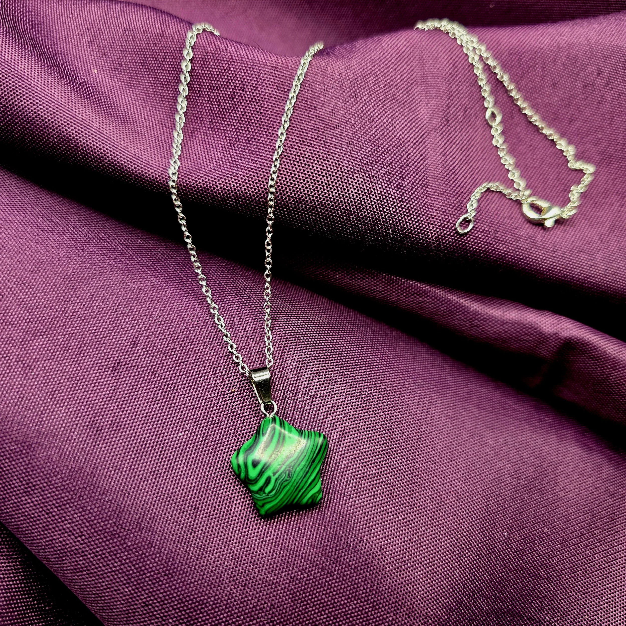 natural stone malachite star pendant.jpg