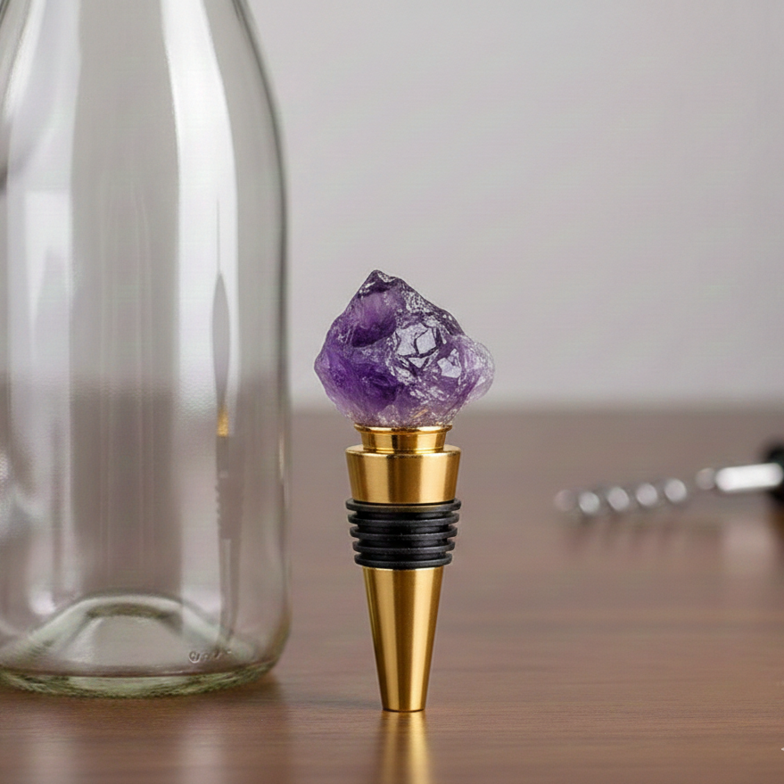 amethyst wine bottle stopper gold.png