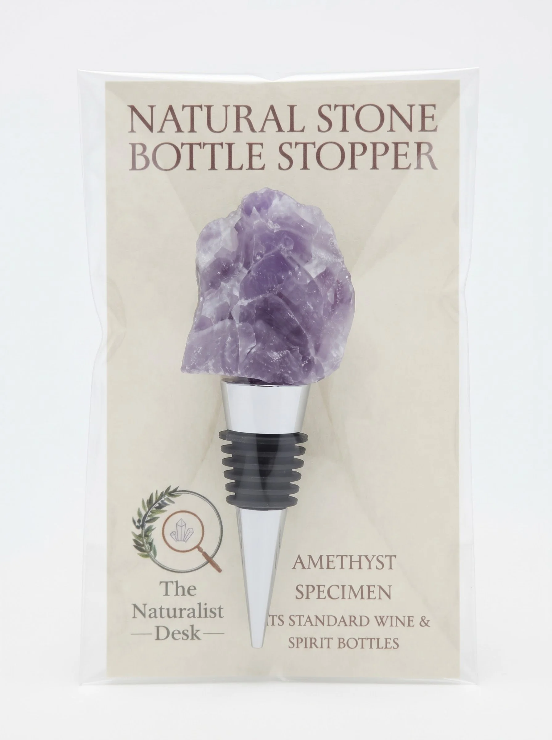 amethyst wine stopper in package