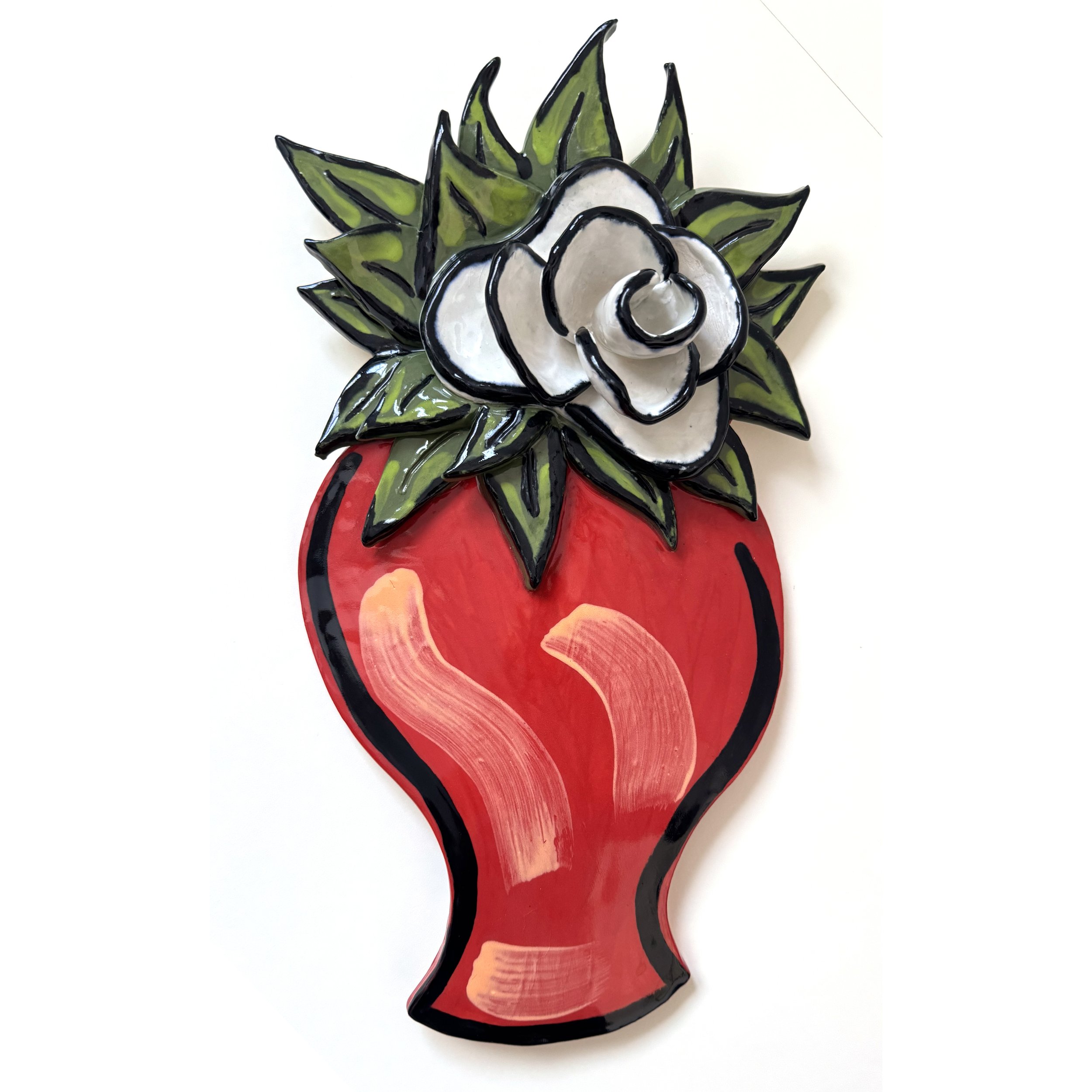 Vase with White Rose