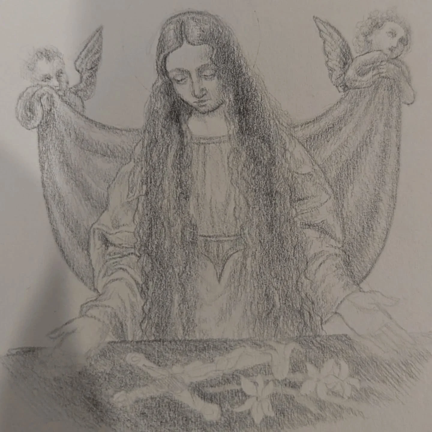 Magdalene quick pencil study 📝 #drawing #pencil #draw #wip #artist