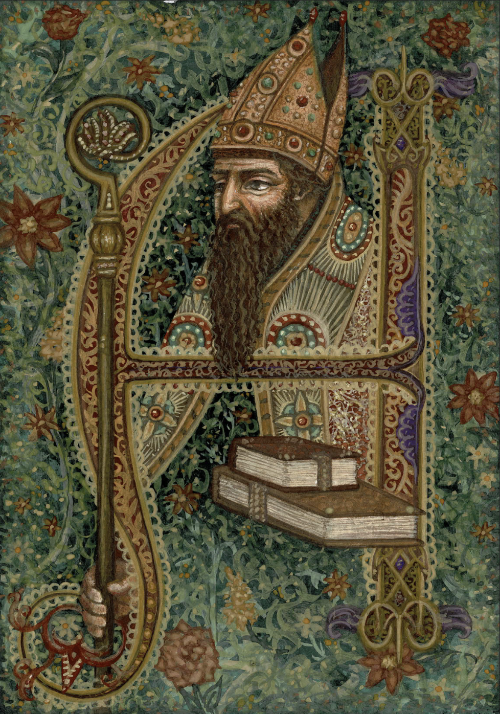 St Augustine's Letter, gouache on paper, 2024. 