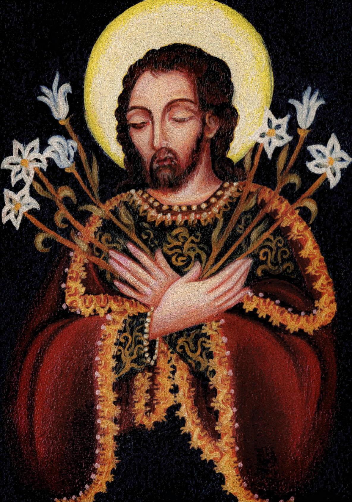 St Joseph, oil on wood, 2025. 