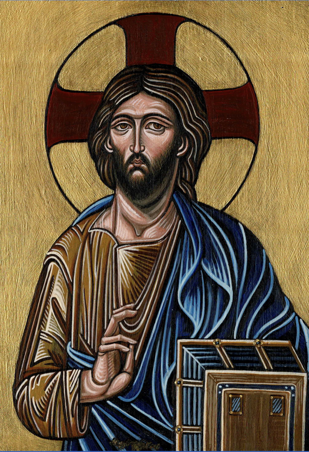 Pantocrator, egg tempera on wood, 2025. 