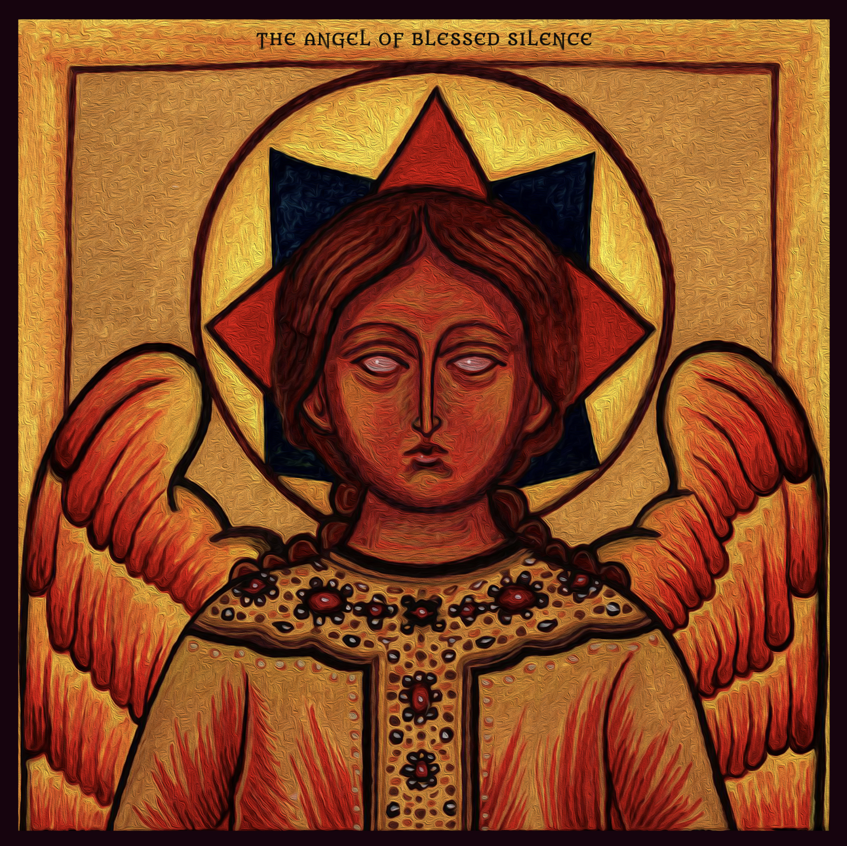The Angel of Blessed Silence, gouache on paper, 2025. 