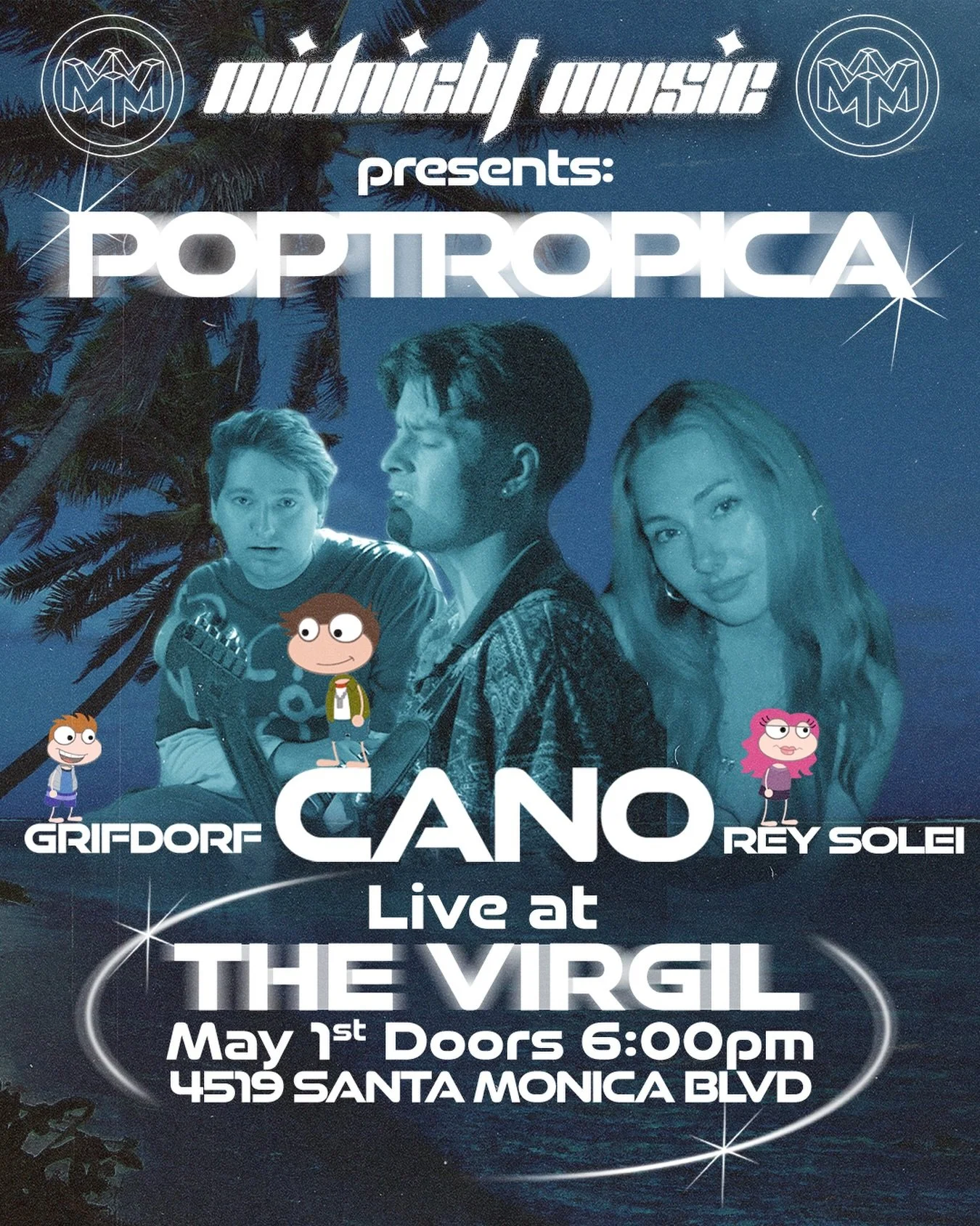 WELCOME TO POPTROPICA. May 1st. LIVE @thevirgilbar 

PRESALE TICKETS ARE LIVE IN BIO.
Doors 6PM.

Feat.
@bradencano 
@reysolei 
@grifdorf