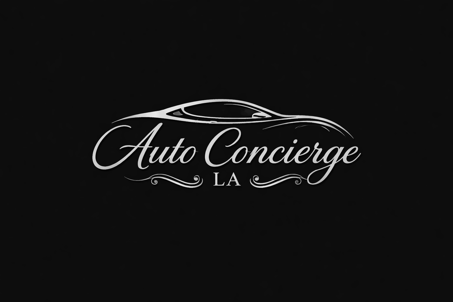 Logo for Auto Concierge LA featuring a stylized outline of a car above elegant cursive text.