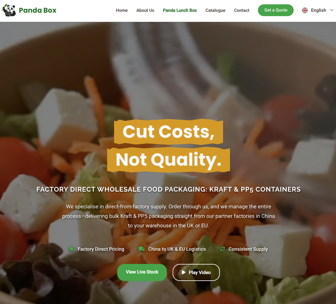 Header image of a salad with cherry tomatoes, feta cheese, and lettuce, with overlay text 'Cut Costs, Not Quality'.