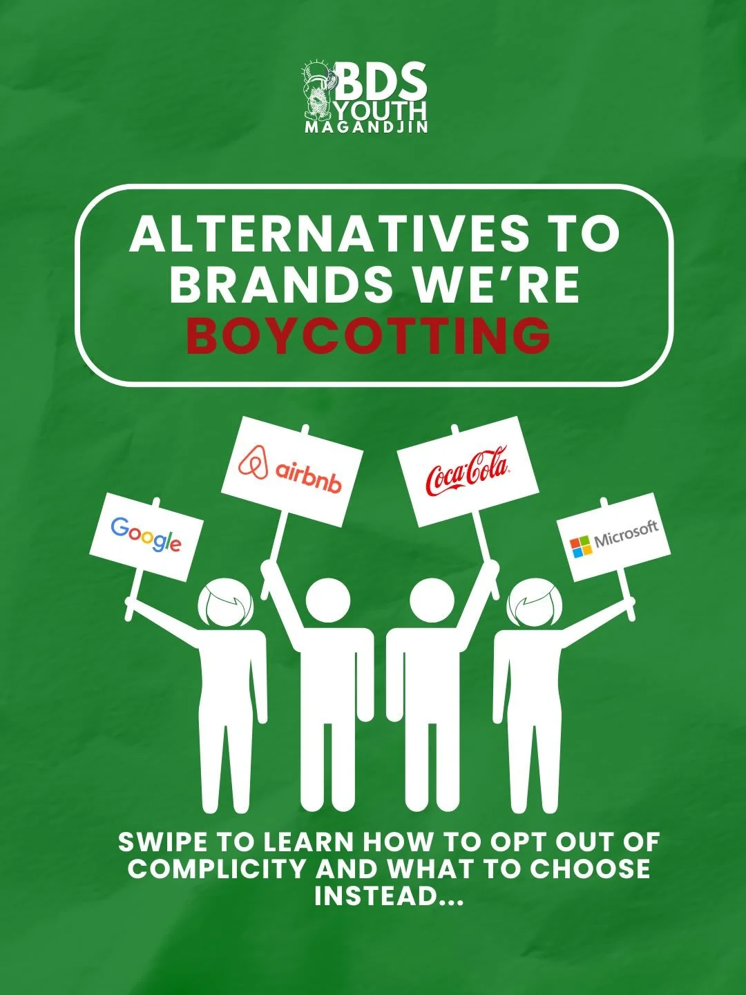 Boycotting hits systems where they are most sensitive: 
Public pressure, economic pressure &amp; moral clarity!

Boycotting is rooted in integrity, hard to suppress and is something we should ALL be doing!

These producs are deeply tied to illegal se
