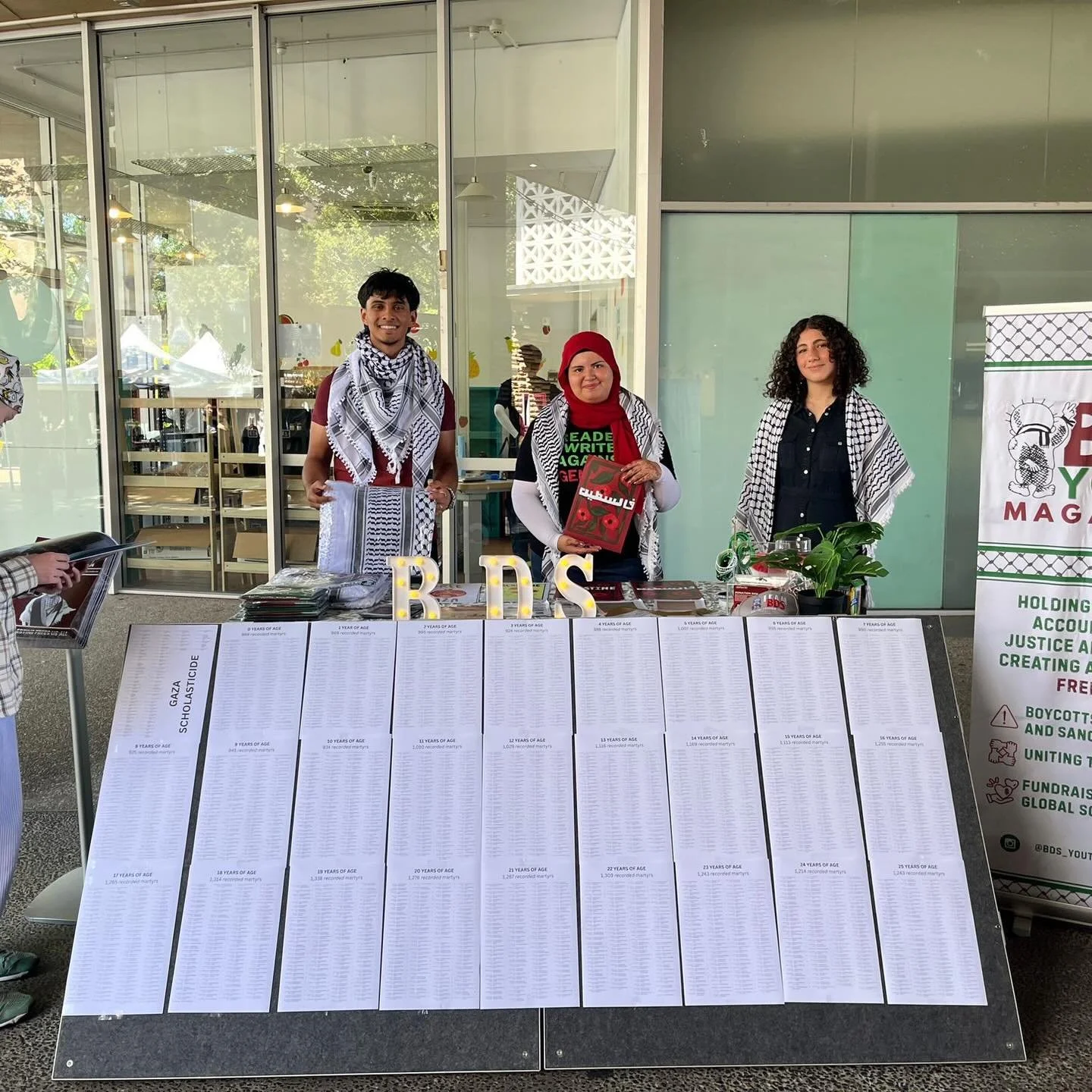 Thank you everyone for showing up to our Israeli Apartheid Week of Action Scholasticide installation and for wearing your kuffieyehs on our National wear your kuffieyeh Day. 

Your solidarity is EXACTLY how we will keep this movement going!

Make sur