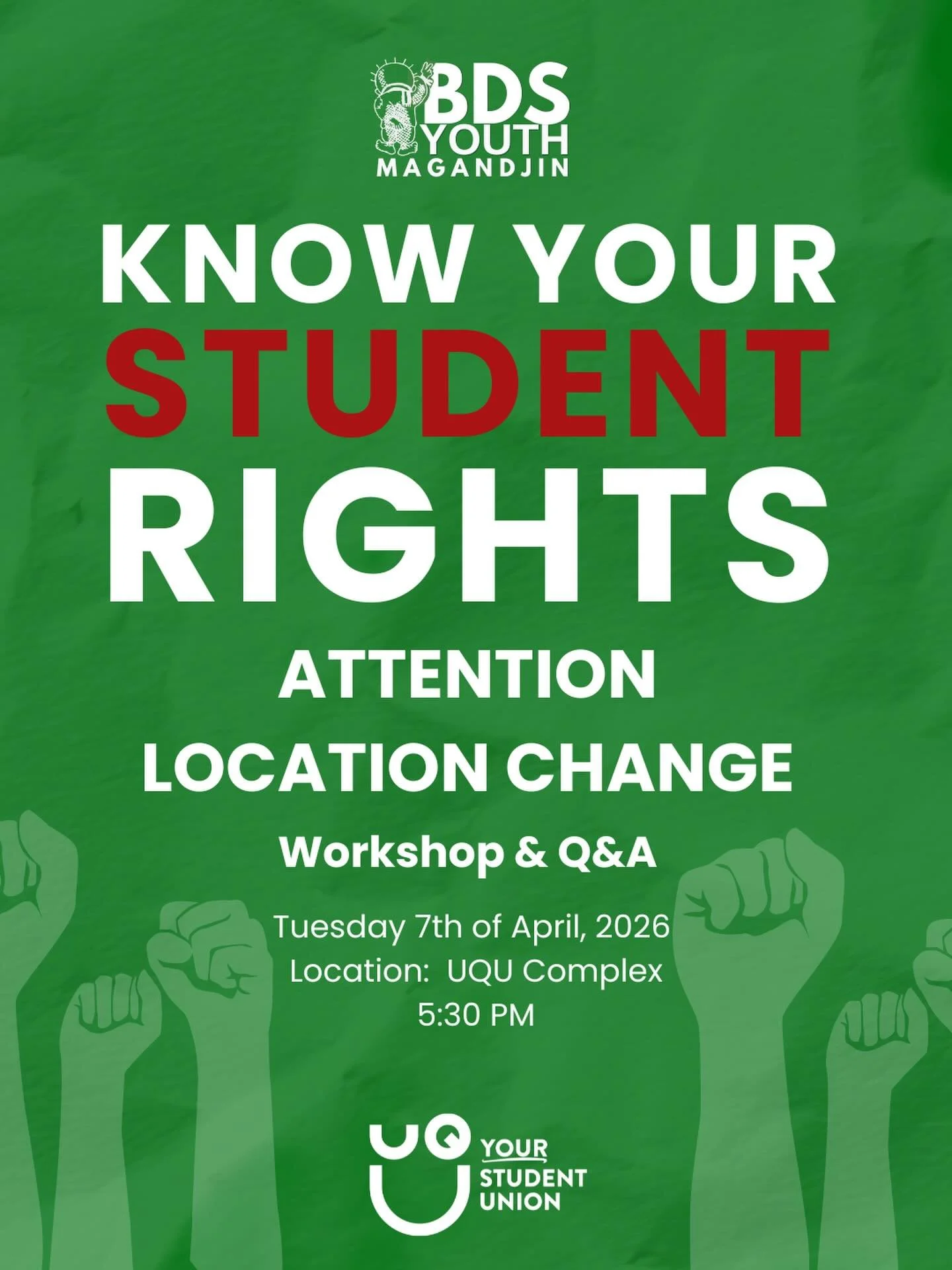 Attention All, our workshop&rsquo;s location has been changed! 

Make sure to register and hopefully we will see you all today! 

Date: 7th April
Location: UQU Complex 
Time: 5:30pm onwards