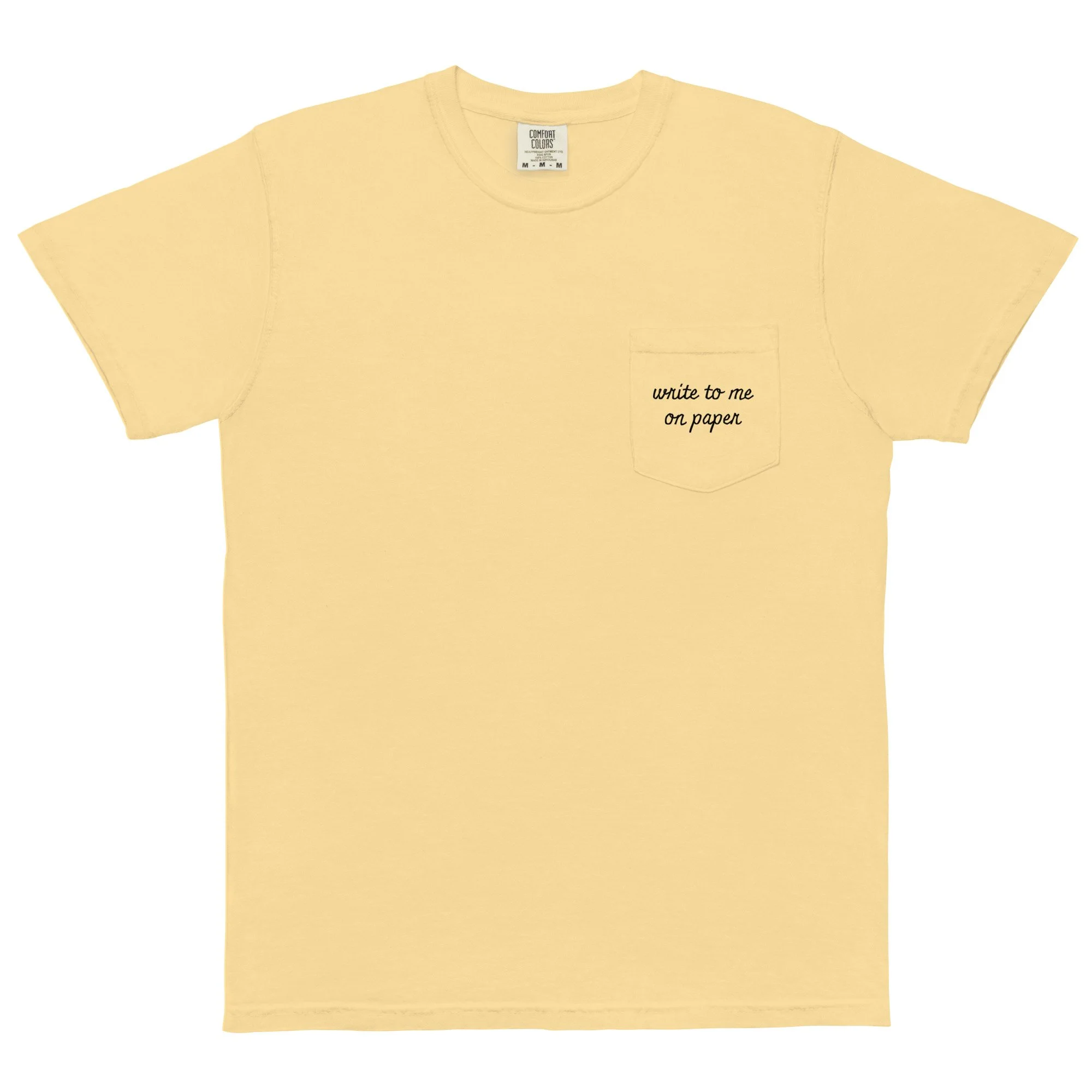 Yellow "Write to Me on Paper" Unisex T-shirt