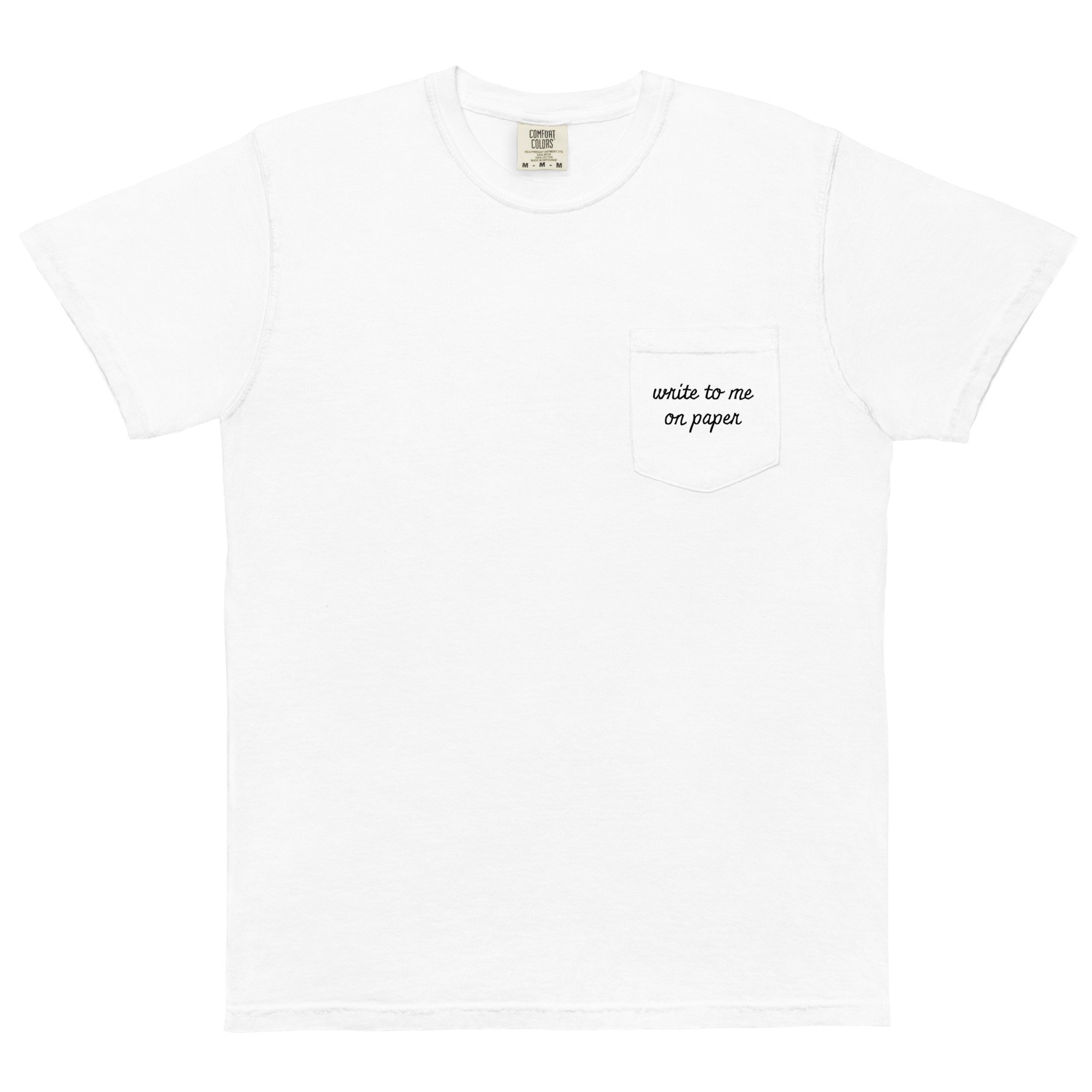 White "Write to Me on Paper" Unisex T-shirt