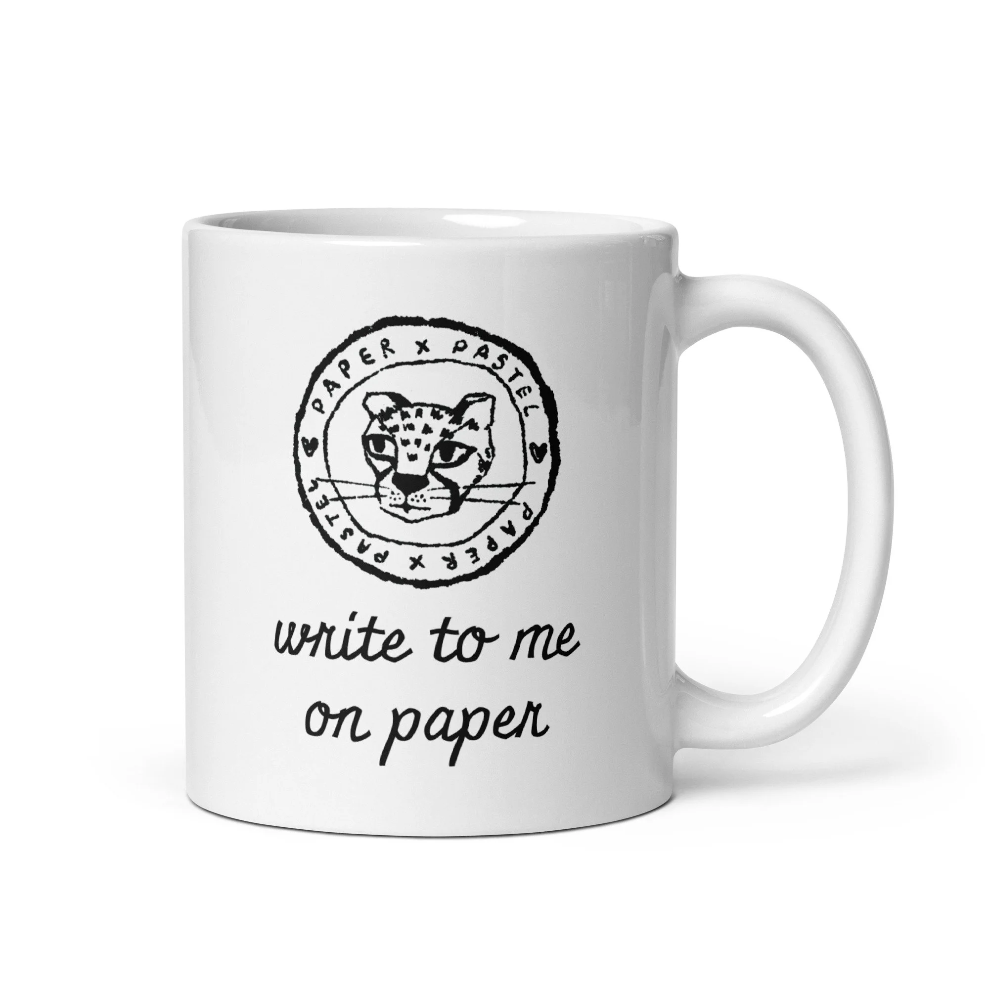 White glossy mug - Write to Me on Paper