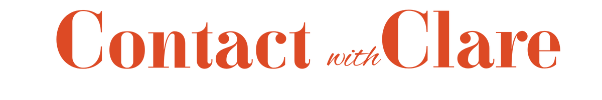 Text graphic with the words "Contact with Clare" in red.