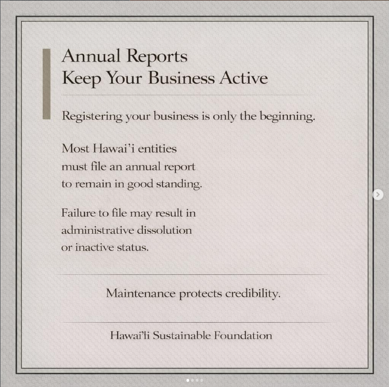 Annual Reports &amp; Ongoing Business Compliance in Hawaii