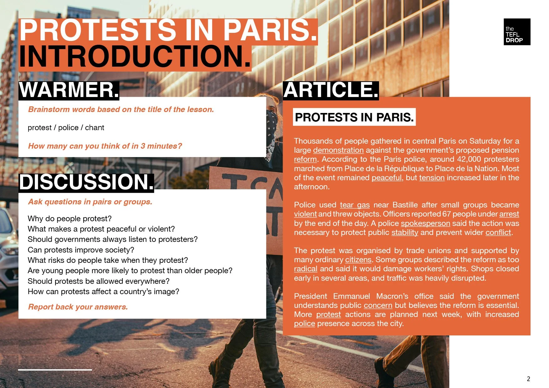 the TEFL Drop - 072 - News - Protests in Paris2.jpg