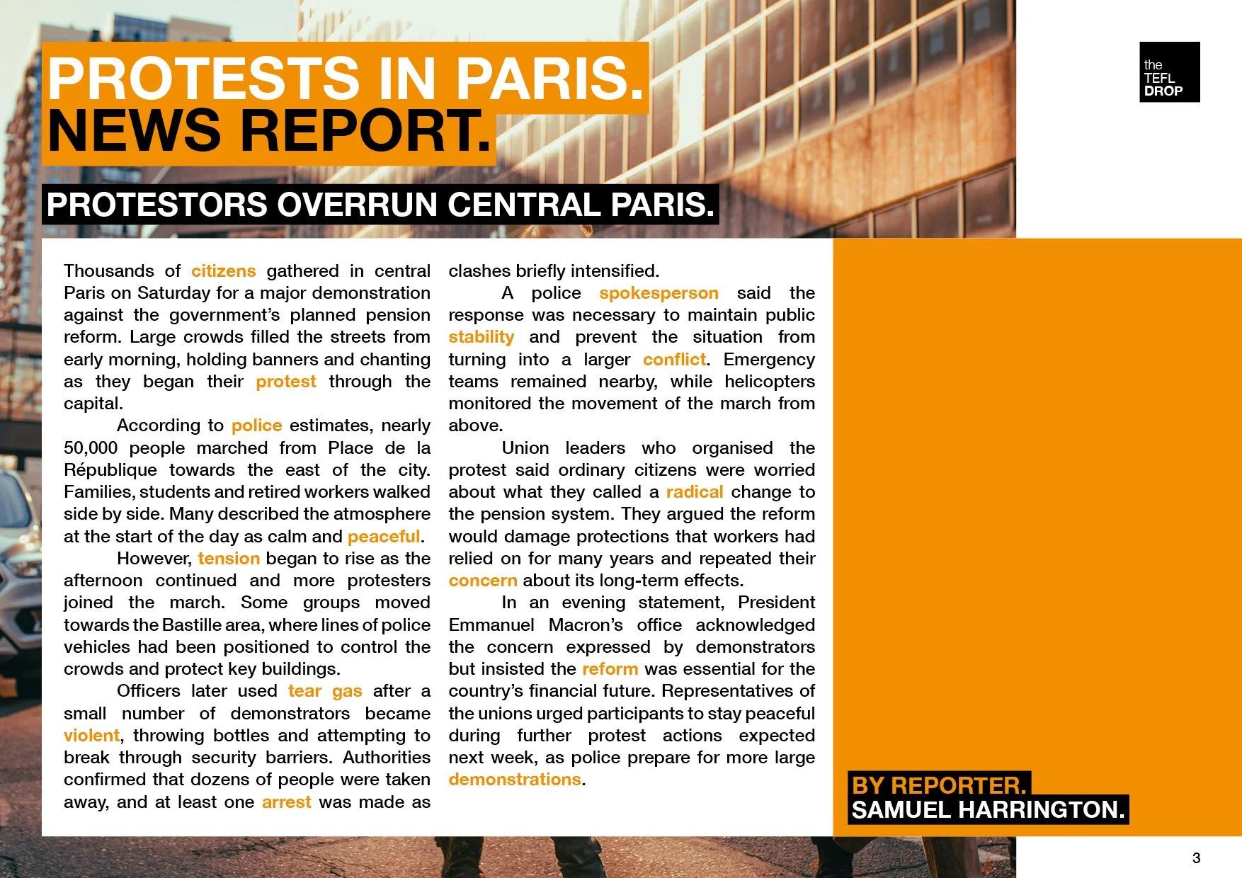 the TEFL Drop - 072 - News - Protests in Paris3.jpg