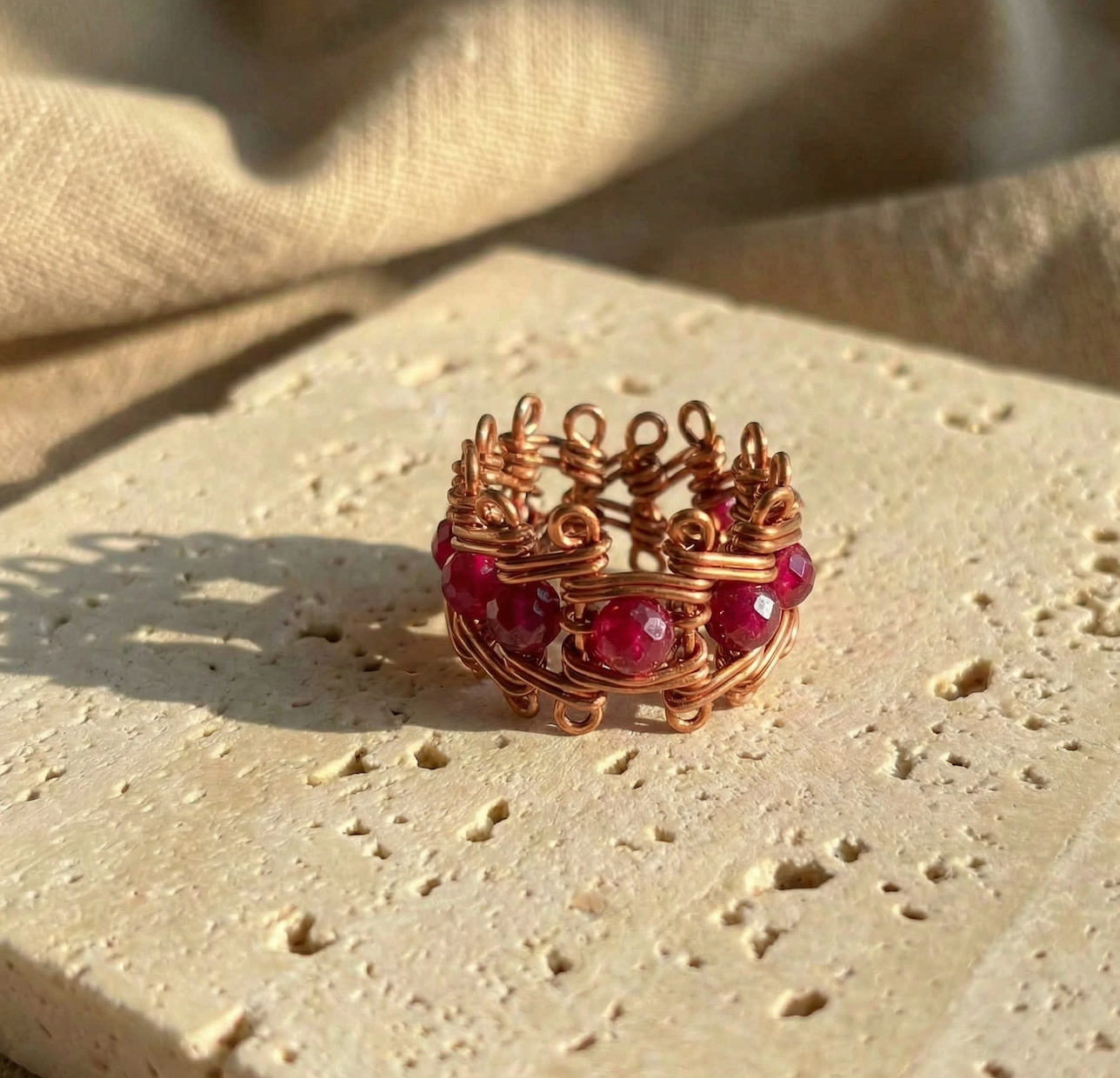 Copper and Red Rubbies