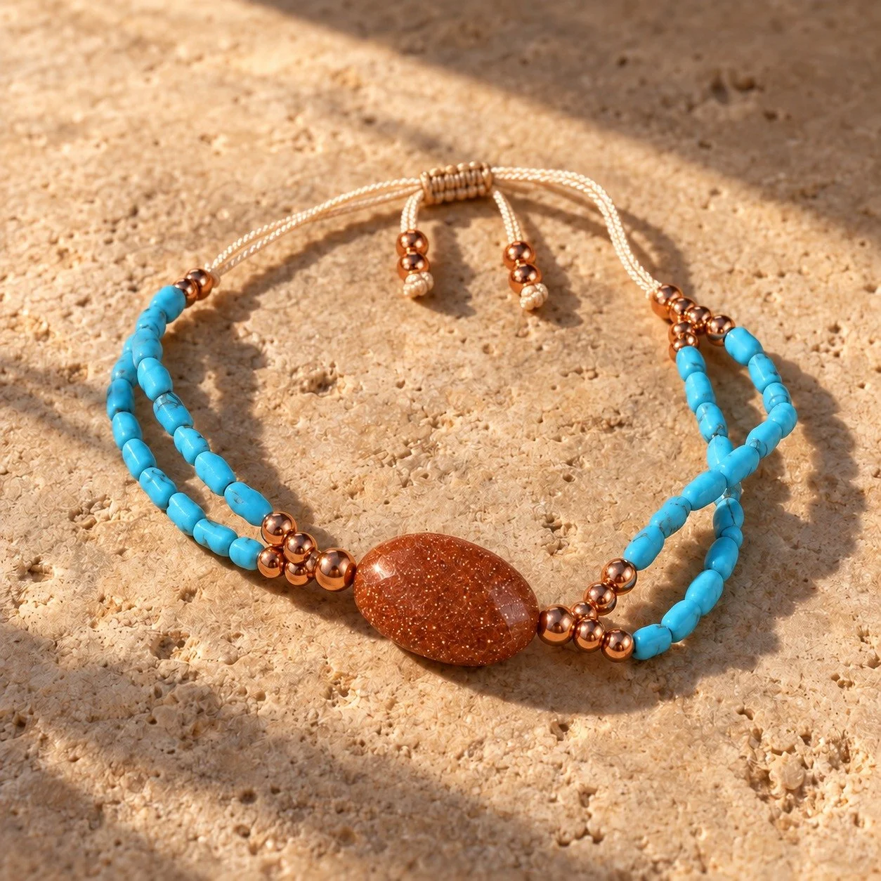 turquoise-sparkling-sandstone-double-strand-bracelet.jpg
