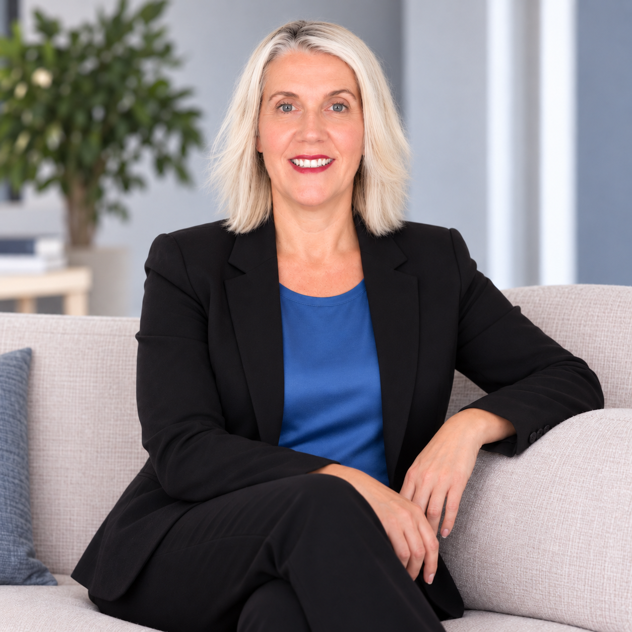 Angela Johnston seated
