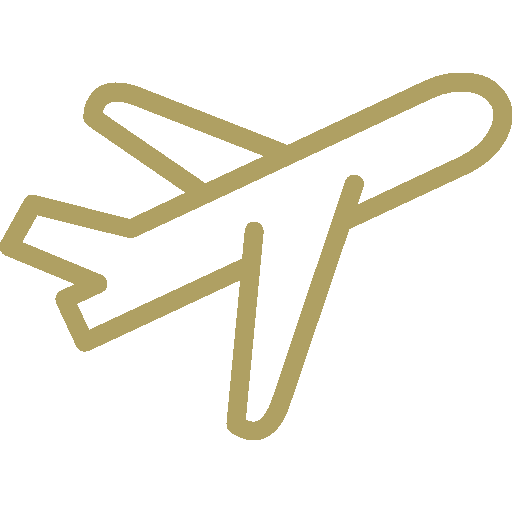 Line drawing of an airplane with spread wings and tail fin.